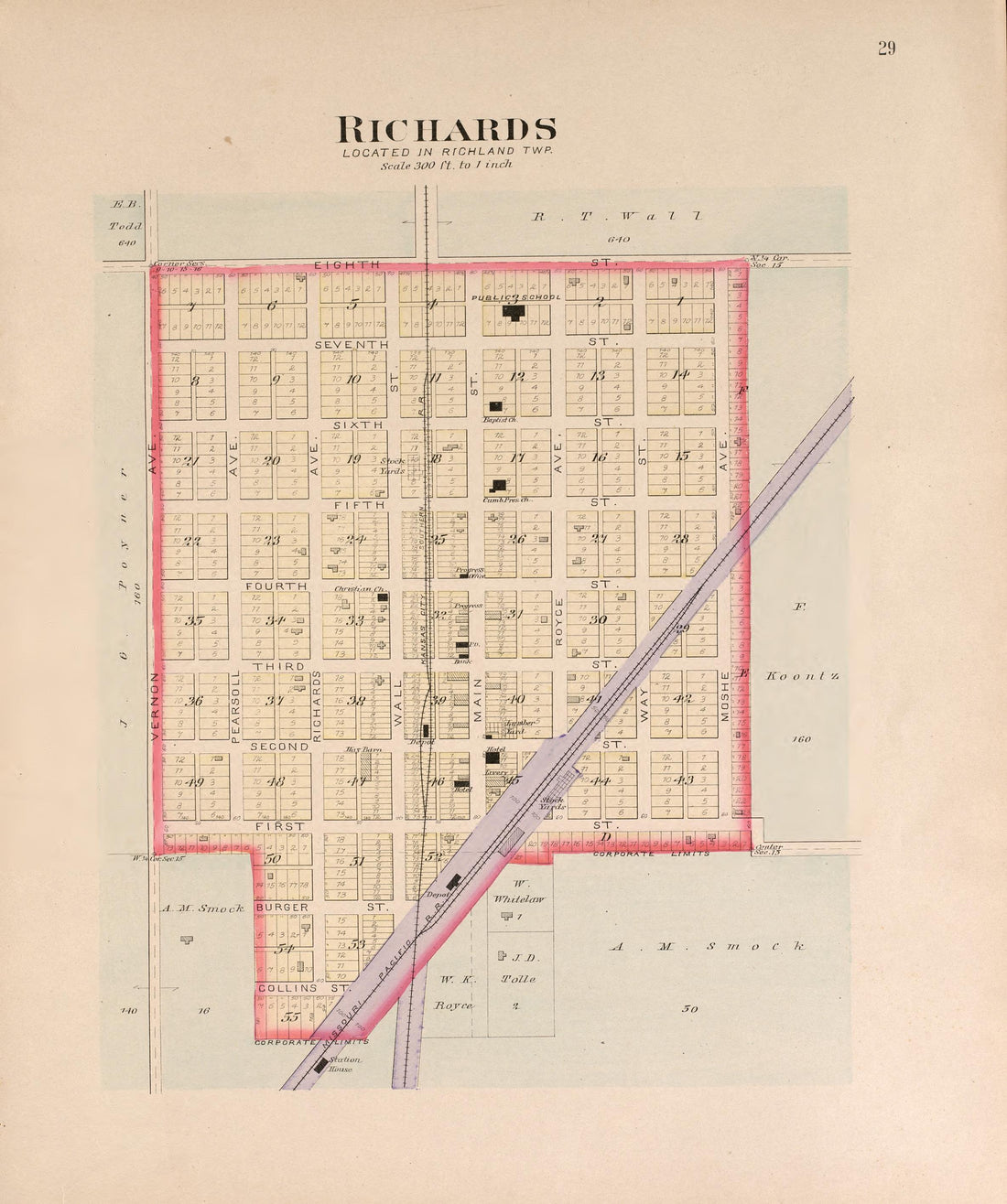 Richards from Plat Book of Vernon County, Missouri : Compiled from County Records and Actual Surveys 1903 by Relic Map Company