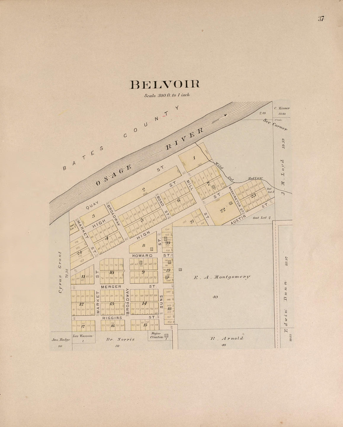 Belvoir from Plat Book of Vernon County, Missouri : Compiled from County Records and Actual Surveys 1903 by Relic Map Company