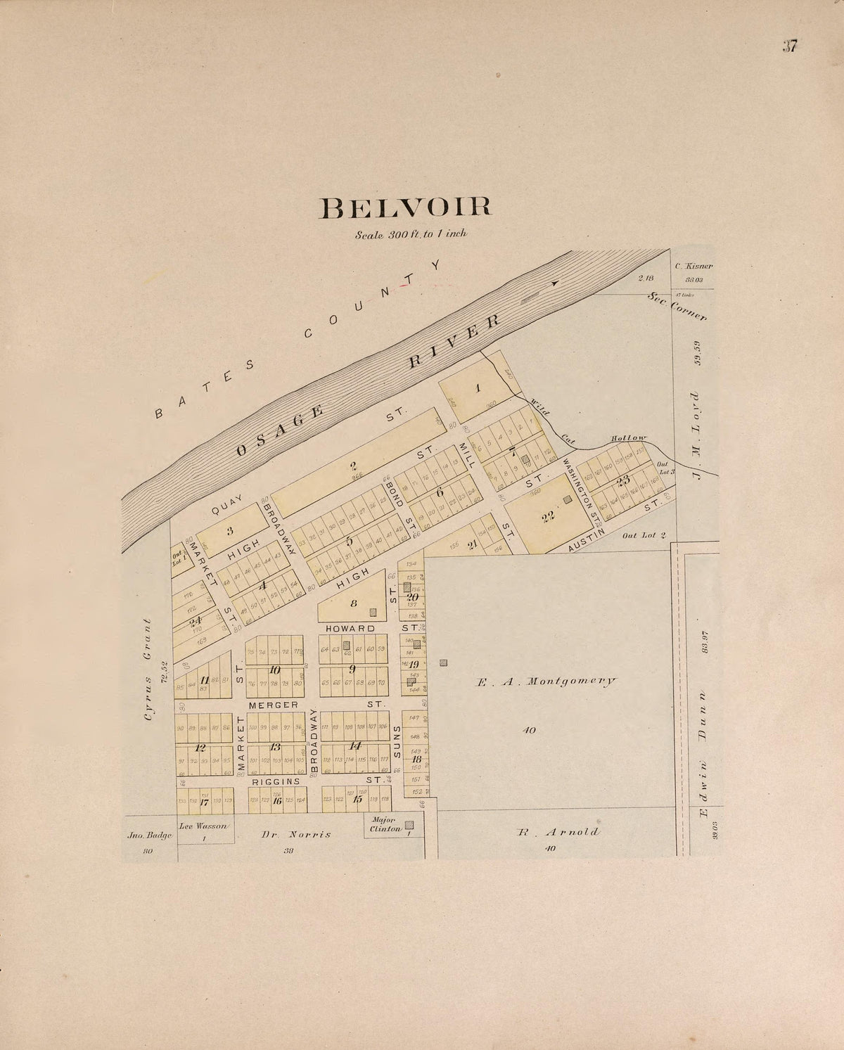 Belvoir from Plat Book of Vernon County, Missouri : Compiled from County Records and Actual Surveys 1903 by Relic Map Company