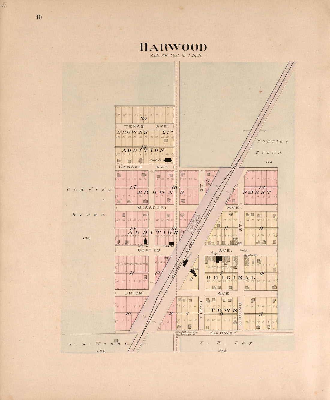 Harwood from Plat Book of Vernon County, Missouri : Compiled from County Records and Actual Surveys 1903 by Relic Map Company