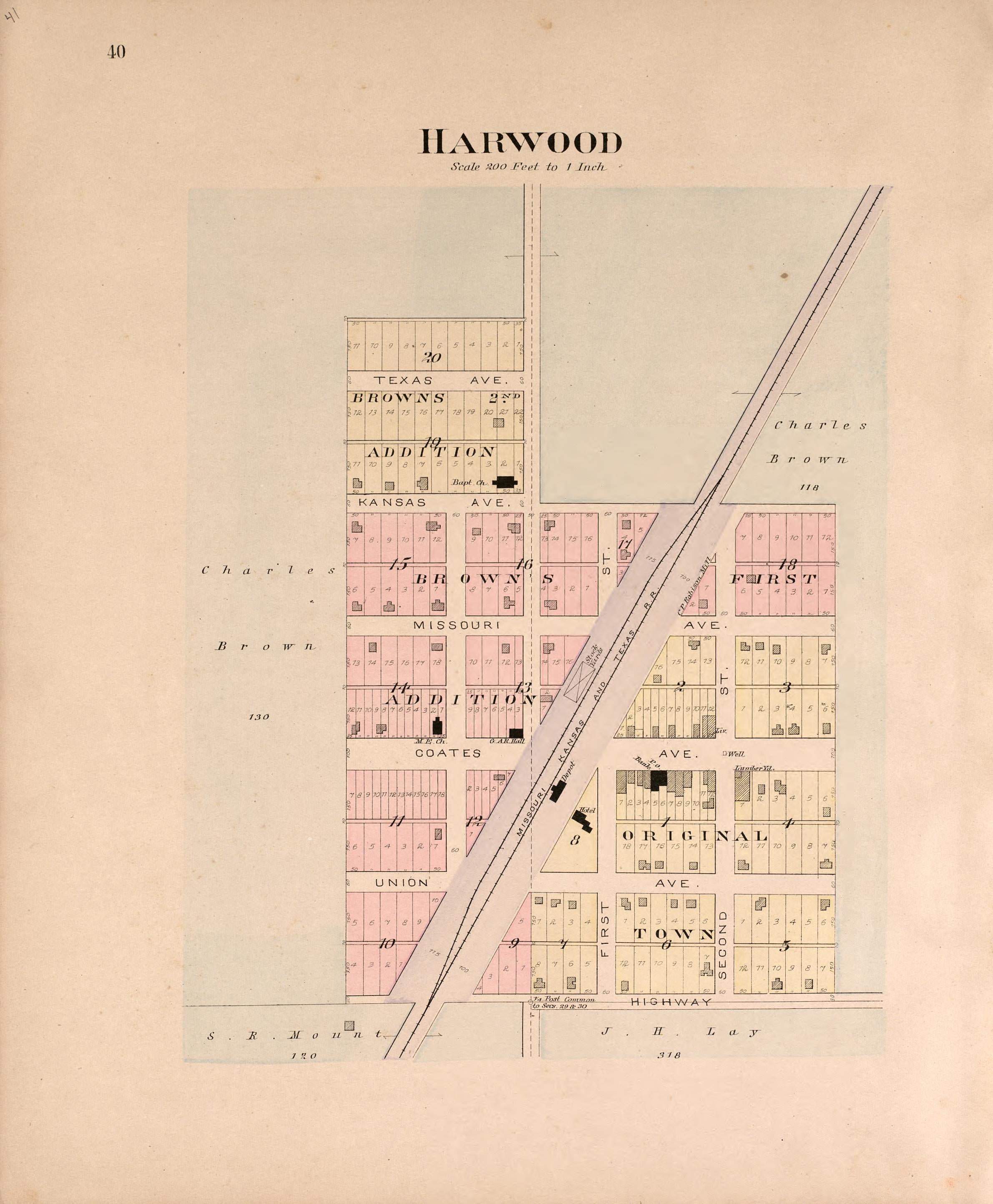 Harwood from Plat Book of Vernon County, Missouri : Compiled from County Records and Actual Surveys 1903 by Relic Map Company