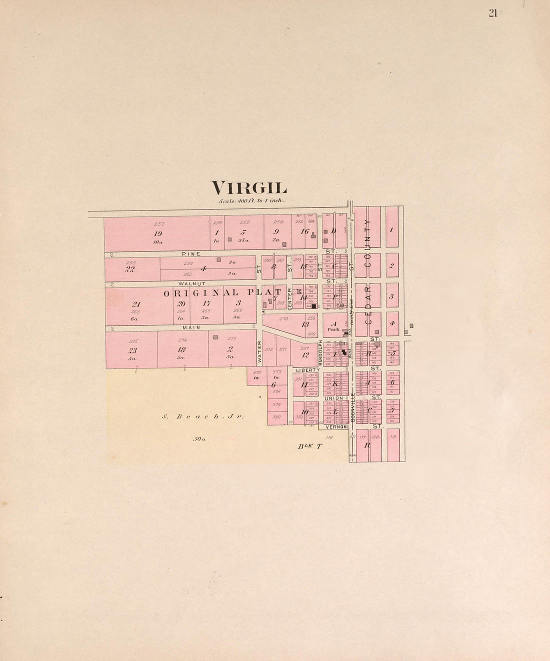 Virgil from Plat Book of Vernon County, Missouri : Compiled from County Records and Actual Surveys 1903 by Relic Map Company