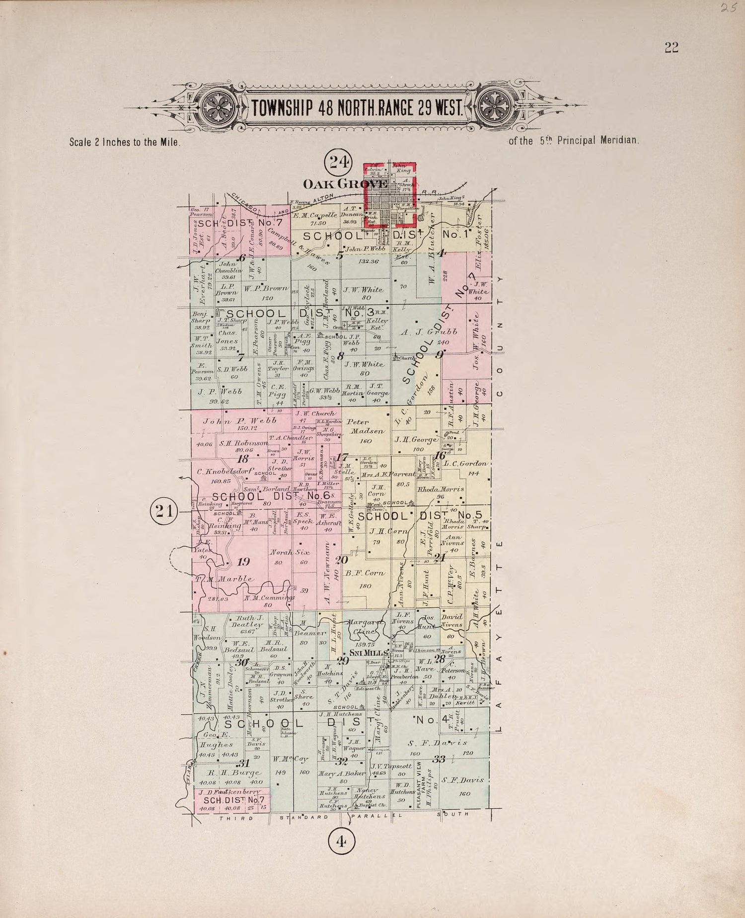 Township 48 North Range 29 West from Plat Book of Jackson County, Missouri : Compiled from County Records and Actual Surveys 1904 by Relic Map Company