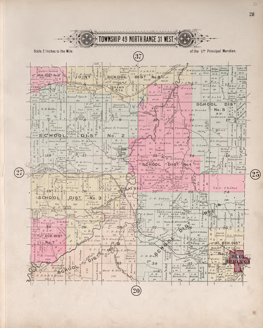 Township 49 North Range 31 West from Plat Book of Jackson County, Missouri : Compiled from County Records and Actual Surveys 1904 by Relic Map Company