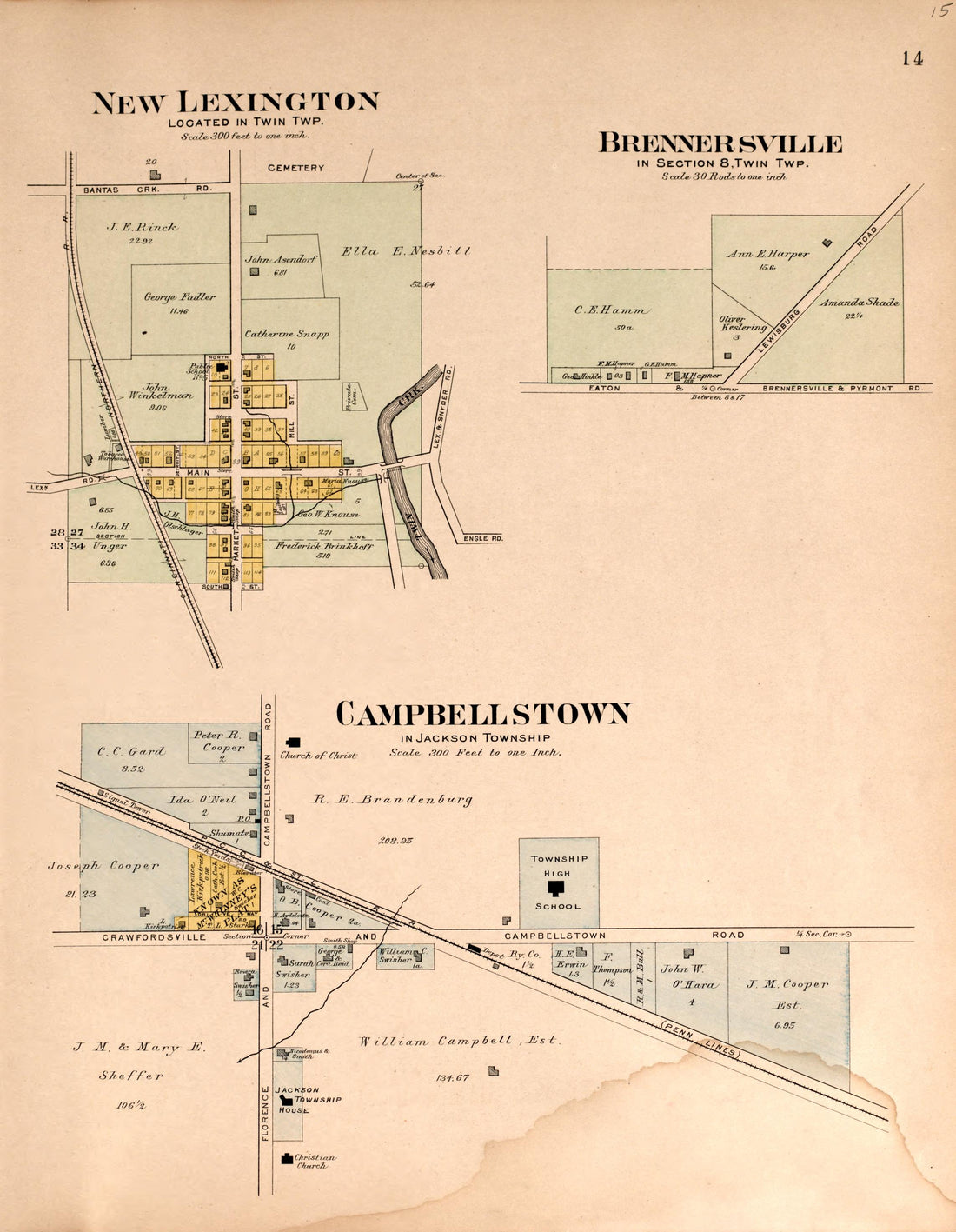 This old map of Ohio, Preble County,  was created by North West Publishing Co|Volk, Albert in 1912