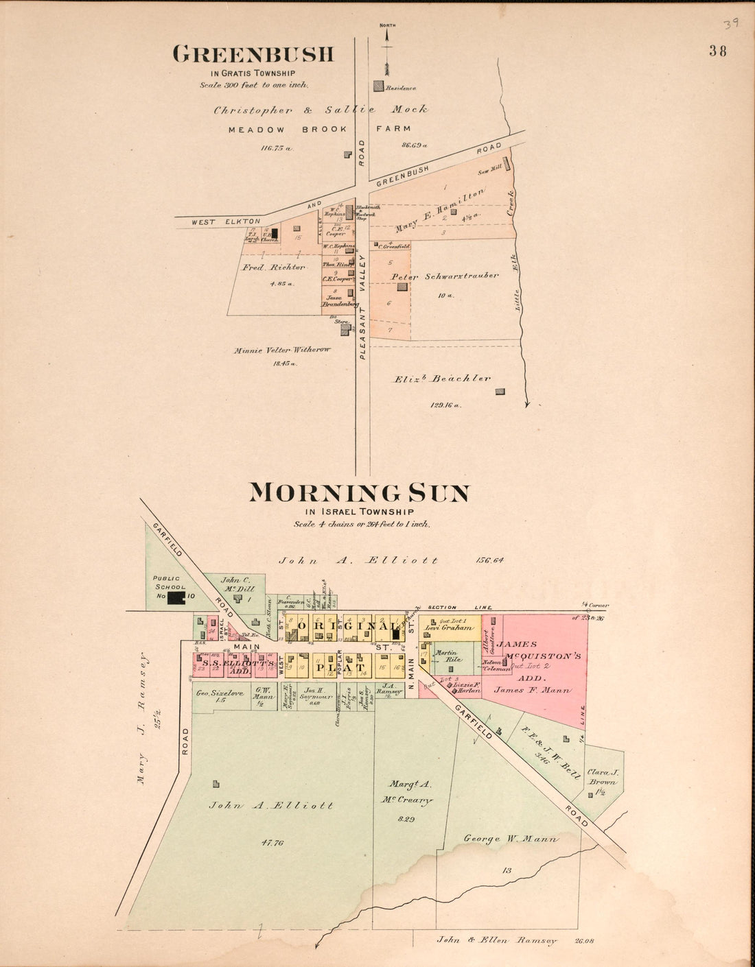 This old map of Ohio, Preble County,  was created by North West Publishing Co|Volk, Albert in 1912