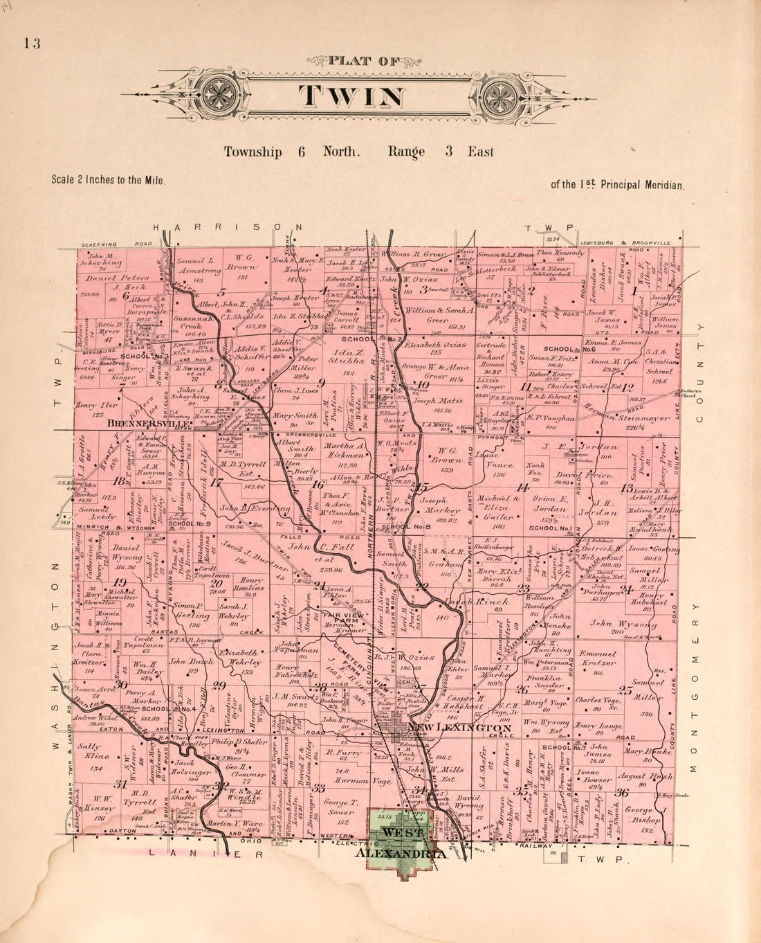 This old map of Ohio, Preble County,  was created by North West Publishing Co|Volk, Albert in 1912