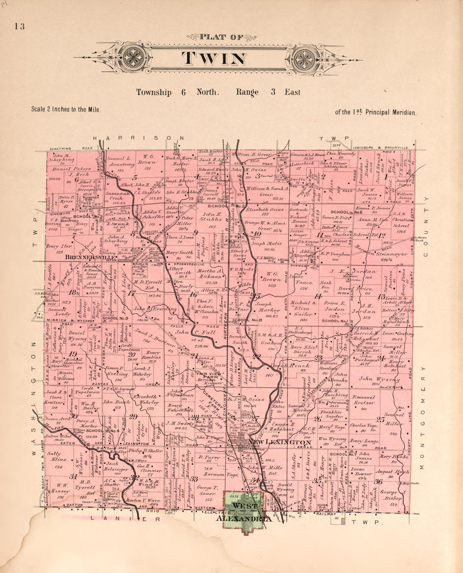 This old map of Ohio, Preble County,  was created by North West Publishing Co|Volk, Albert in 1912