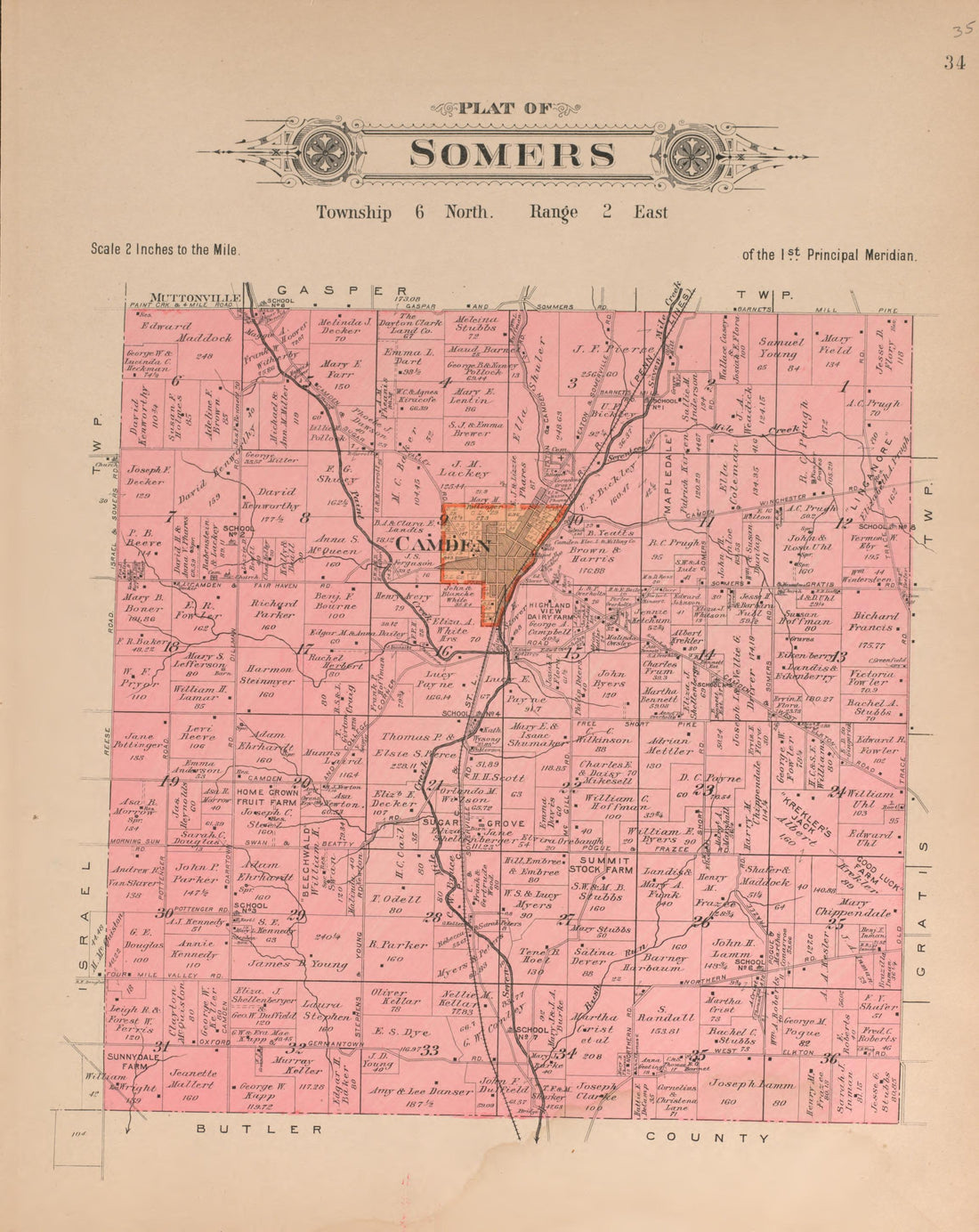 This old map of Ohio, Preble County,  was created by North West Publishing Co|Volk, Albert in 1912