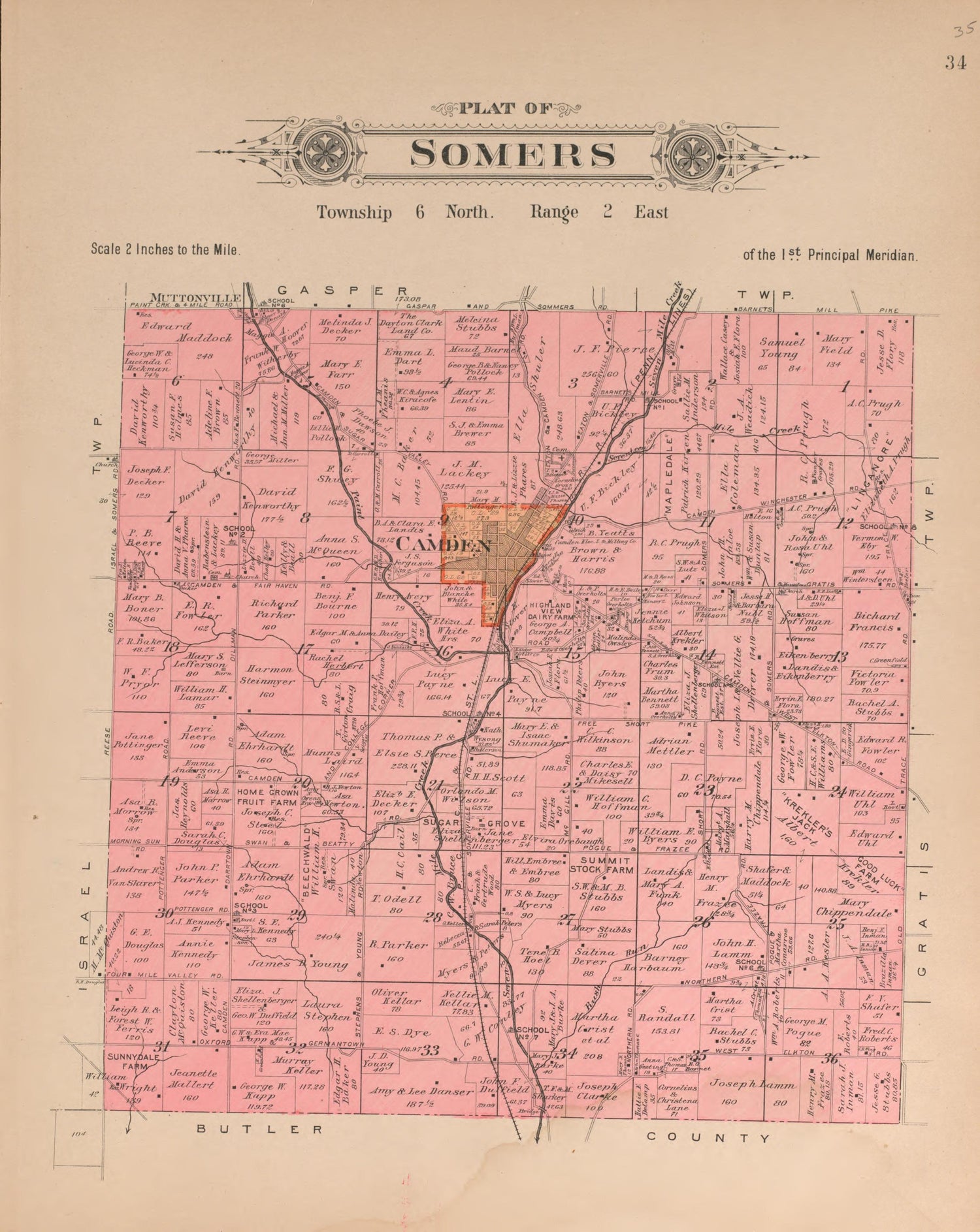 This old map of Ohio, Preble County,  was created by North West Publishing Co|Volk, Albert in 1912