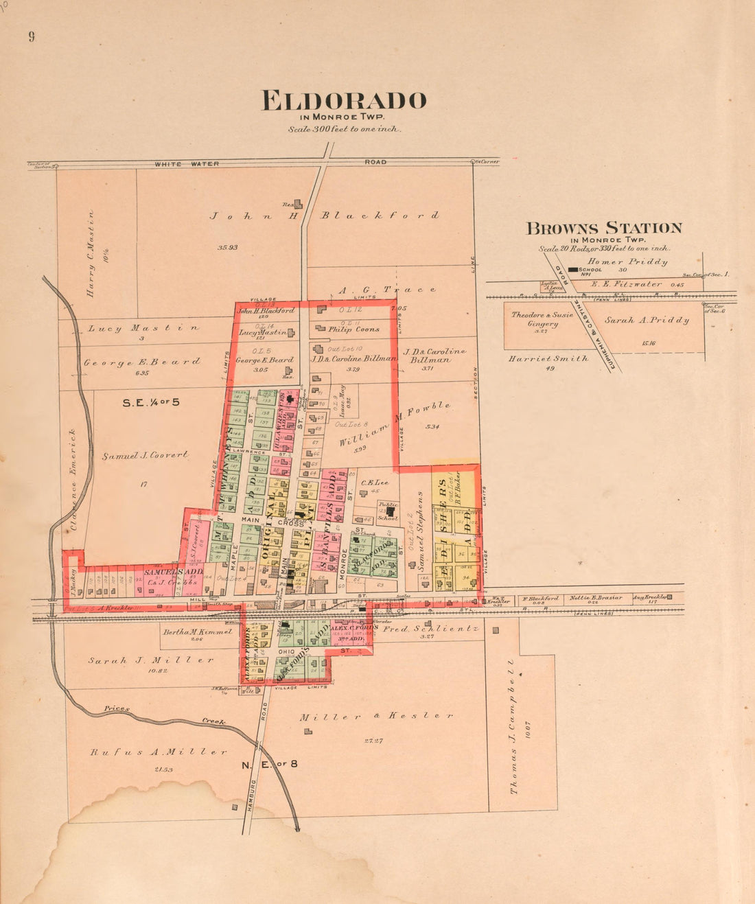 This old map of Ohio, Preble County,  was created by North West Publishing Co|Volk, Albert in 1912