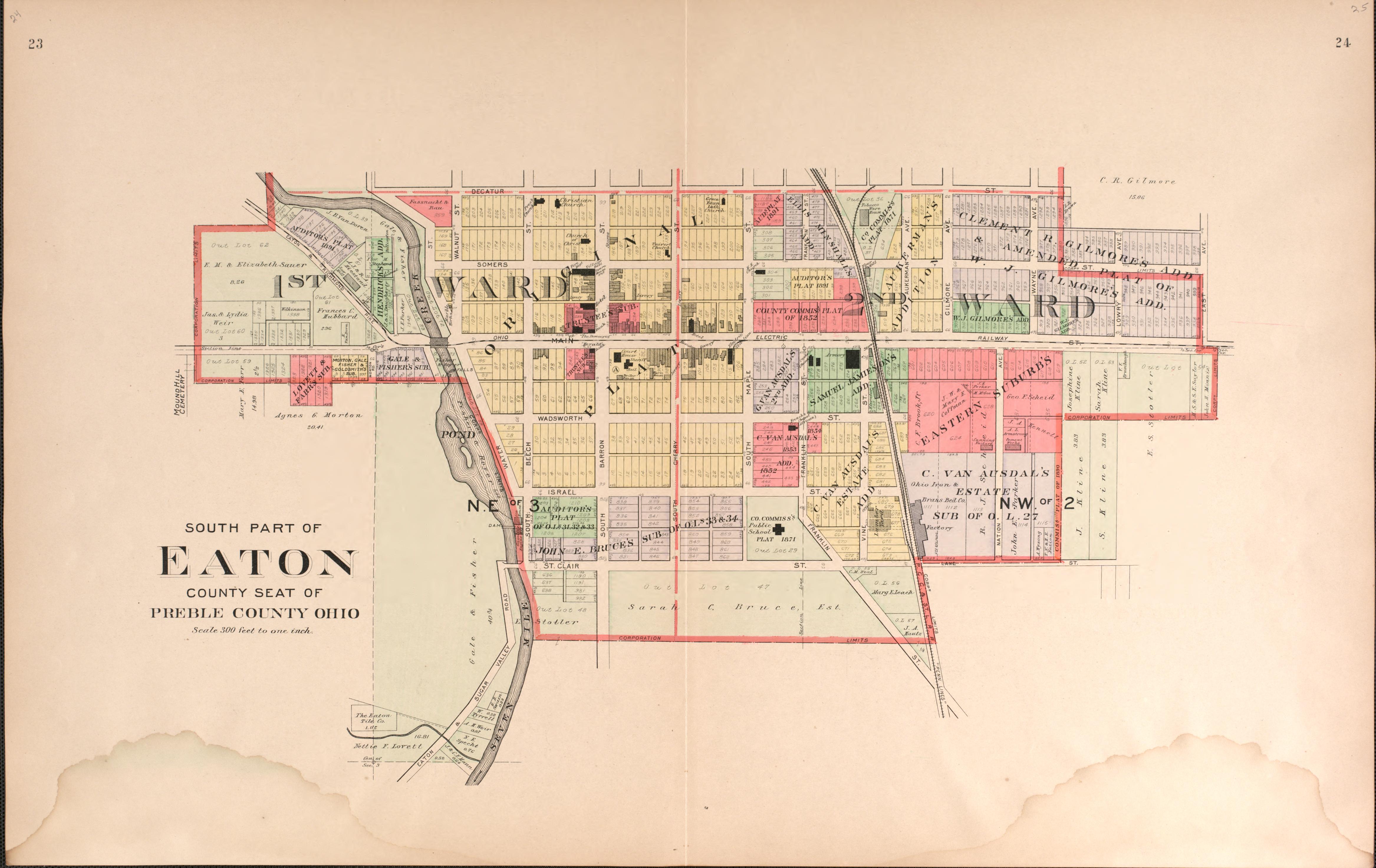This old map of Ohio, Preble County,  was created by North West Publishing Co|Volk, Albert in 1912