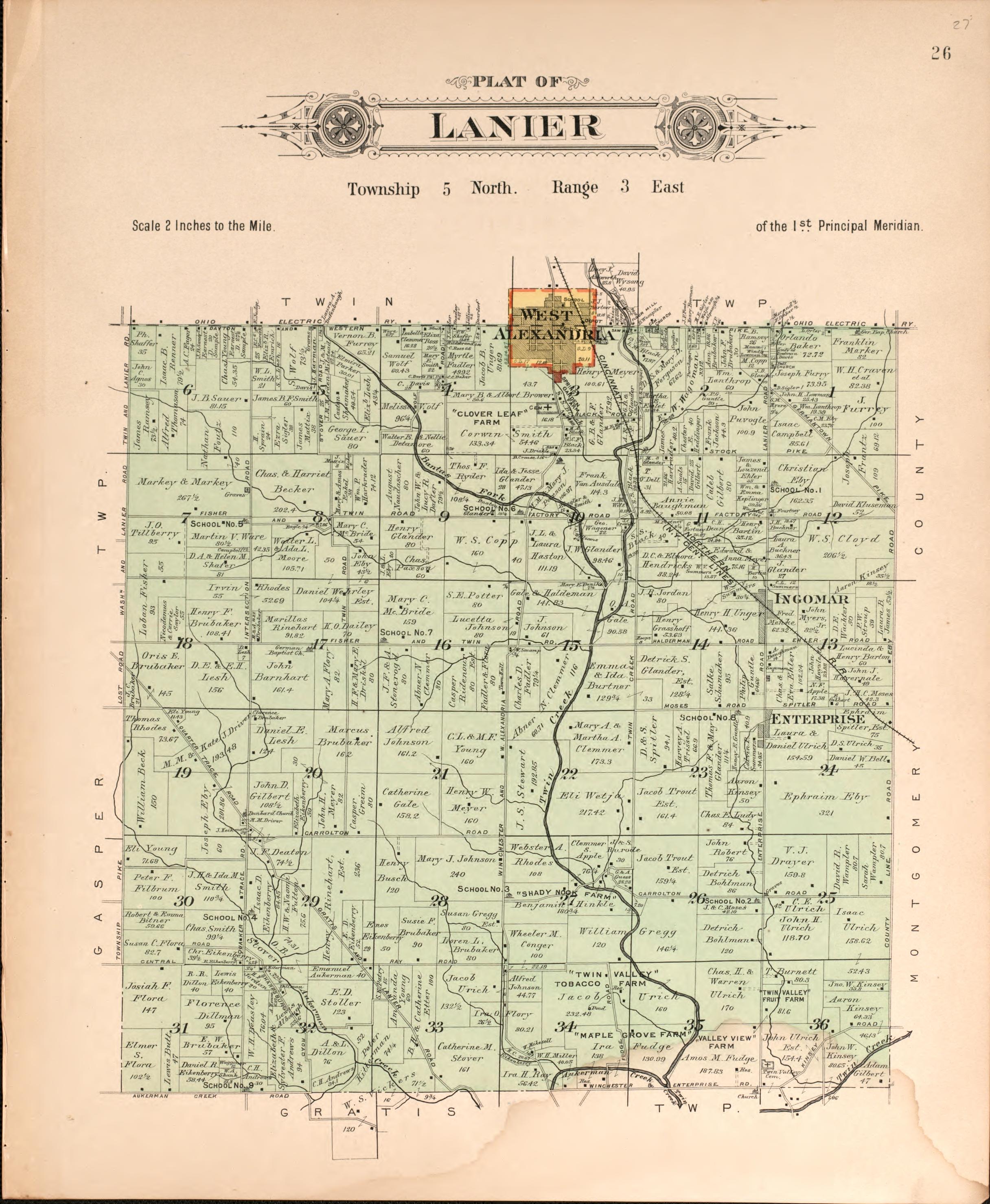 This old map of Ohio, Preble County,  was created by North West Publishing Co|Volk, Albert in 1912