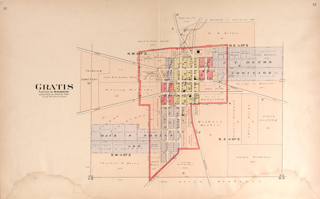 This old map of Ohio, Preble County,  was created by North West Publishing Co|Volk, Albert in 1912