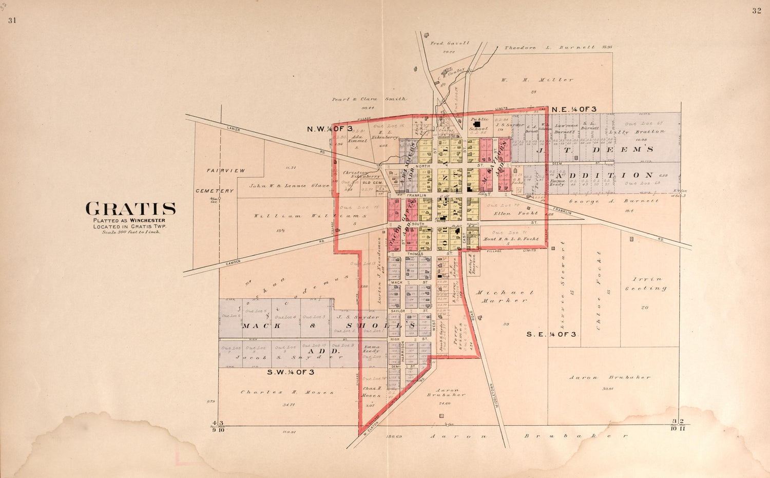 This old map of Ohio, Preble County,  was created by North West Publishing Co|Volk, Albert in 1912
