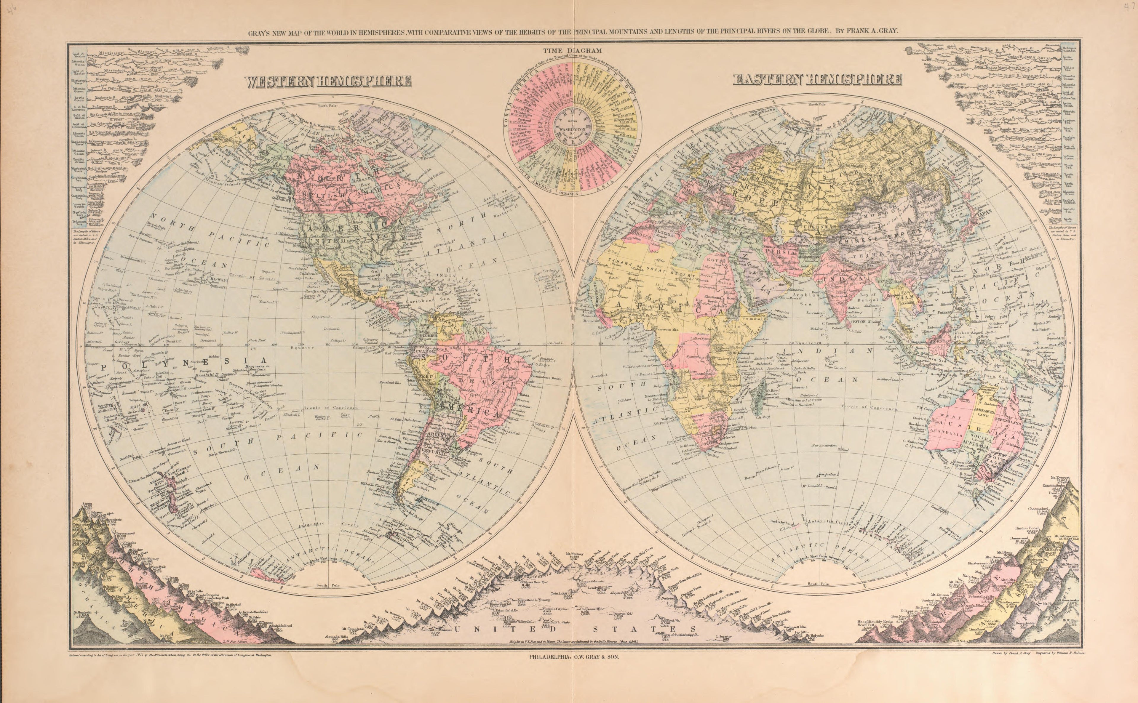 Western, Eastern Hemisphere from Plat Book of Preble County, Ohio : Compiled from County Records and Actual Surveys 1912 by Relic Map Company