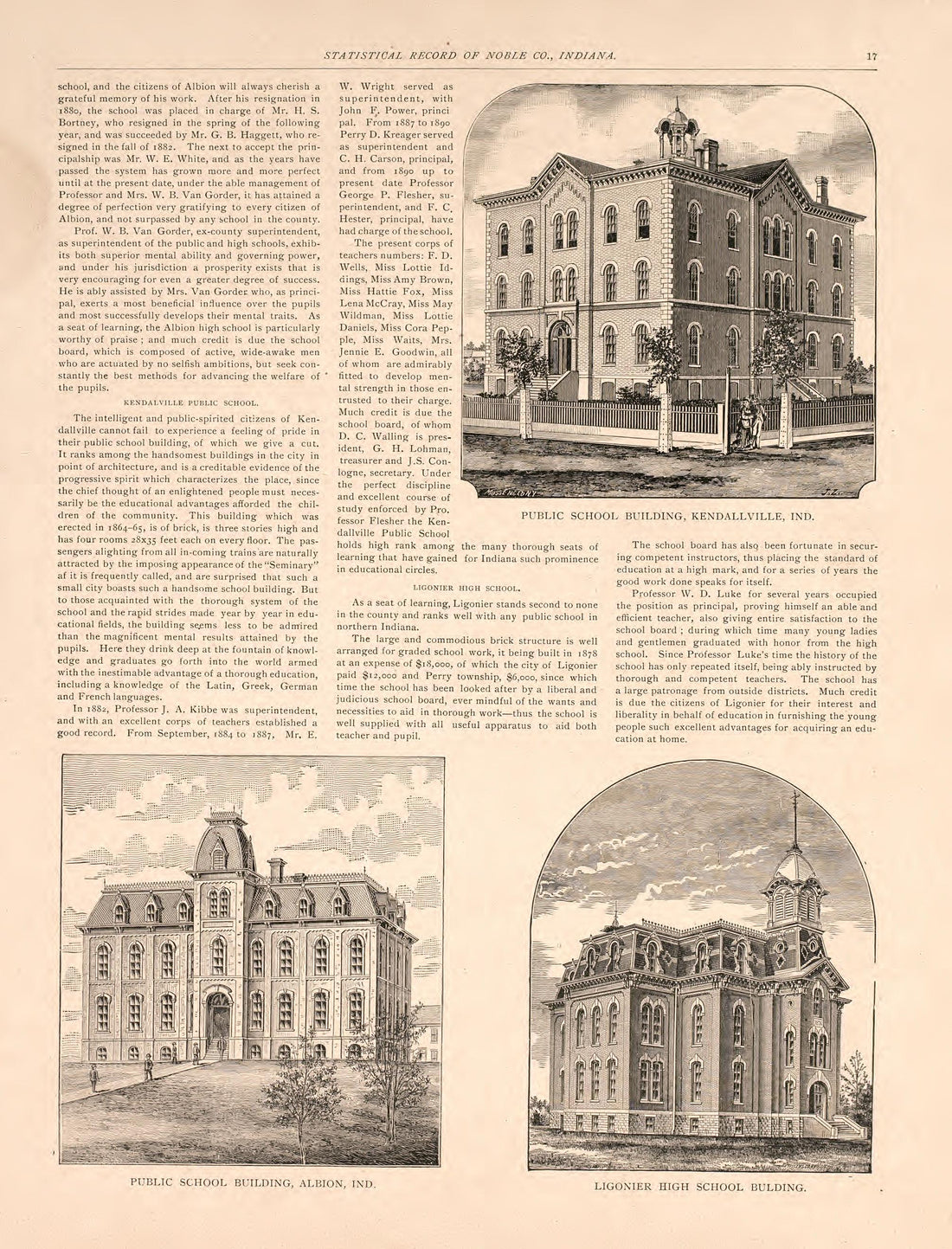 Statistical Record of Noble County, Indiana, Pt. 7 from Plat Book and Statistical Record of Noble County, Indiana : Containing a Brief History of the County, Townships, Cities and Larger Towns, Together With a Large Map of Indiana and Outline Map … 1893 by Relic Map Company