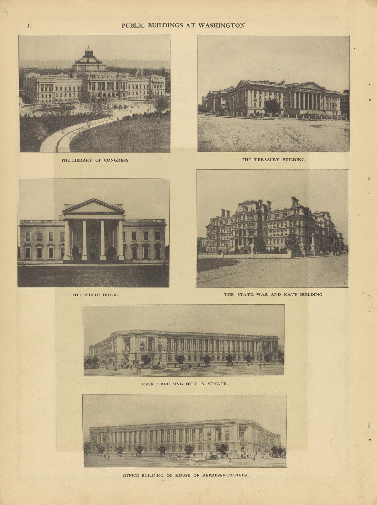 Public Buildings at Washington from Plat Book and Complete Survey of Dickinson County, Kansas : Containing Plats of Townships and Incorporated Towns, Also Maps of the State, United States and World, With an Outline Map of Dickinson … 1909 by Relic Map Company