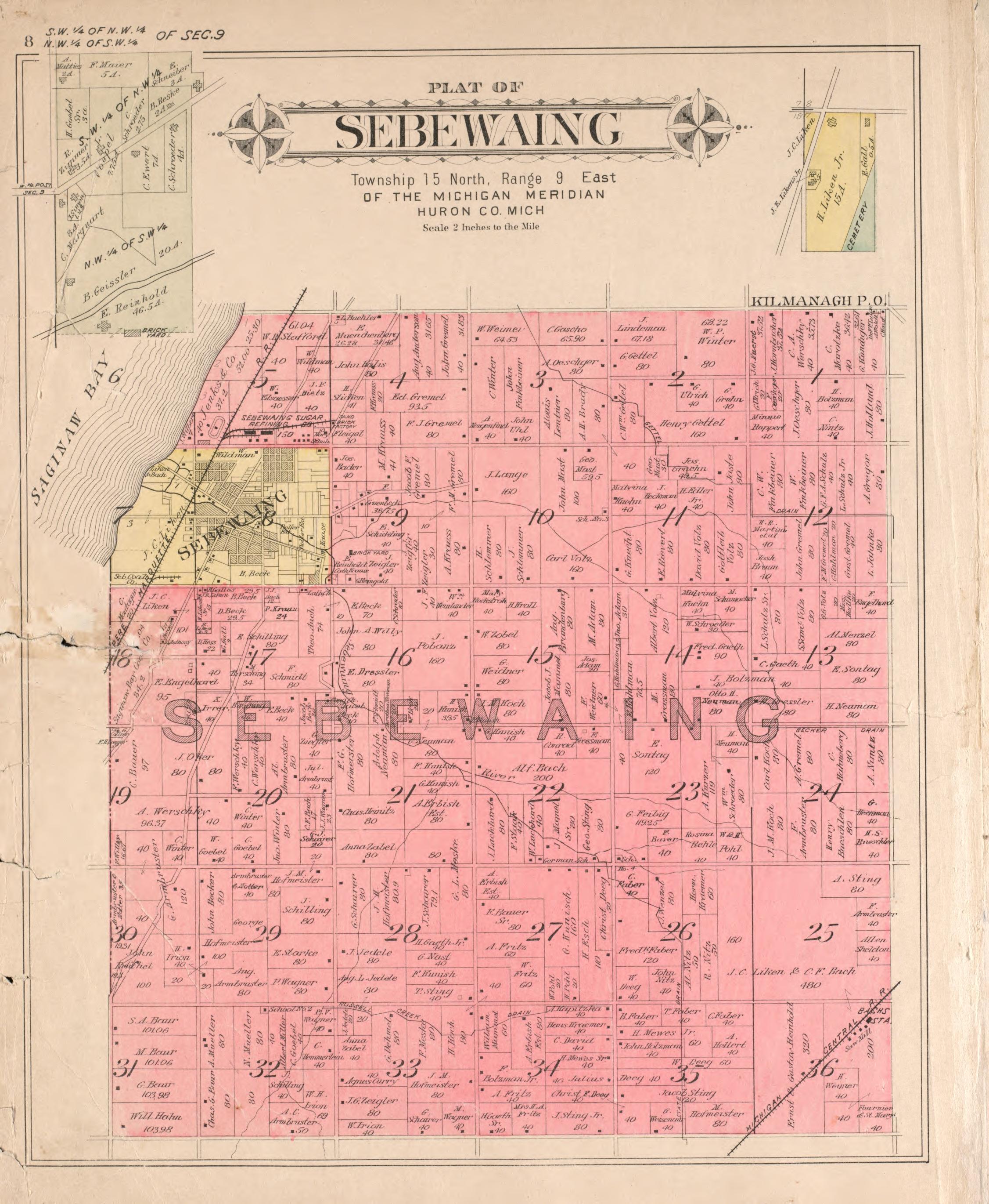 Sebewaing from Plat Book of Huron County, Michigan : Also Patron&