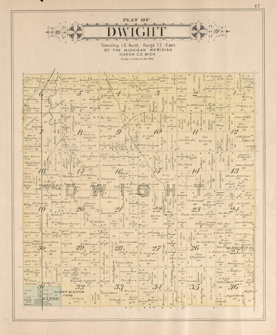 Dwight from Plat Book of Huron County, Michigan : Also Patron&