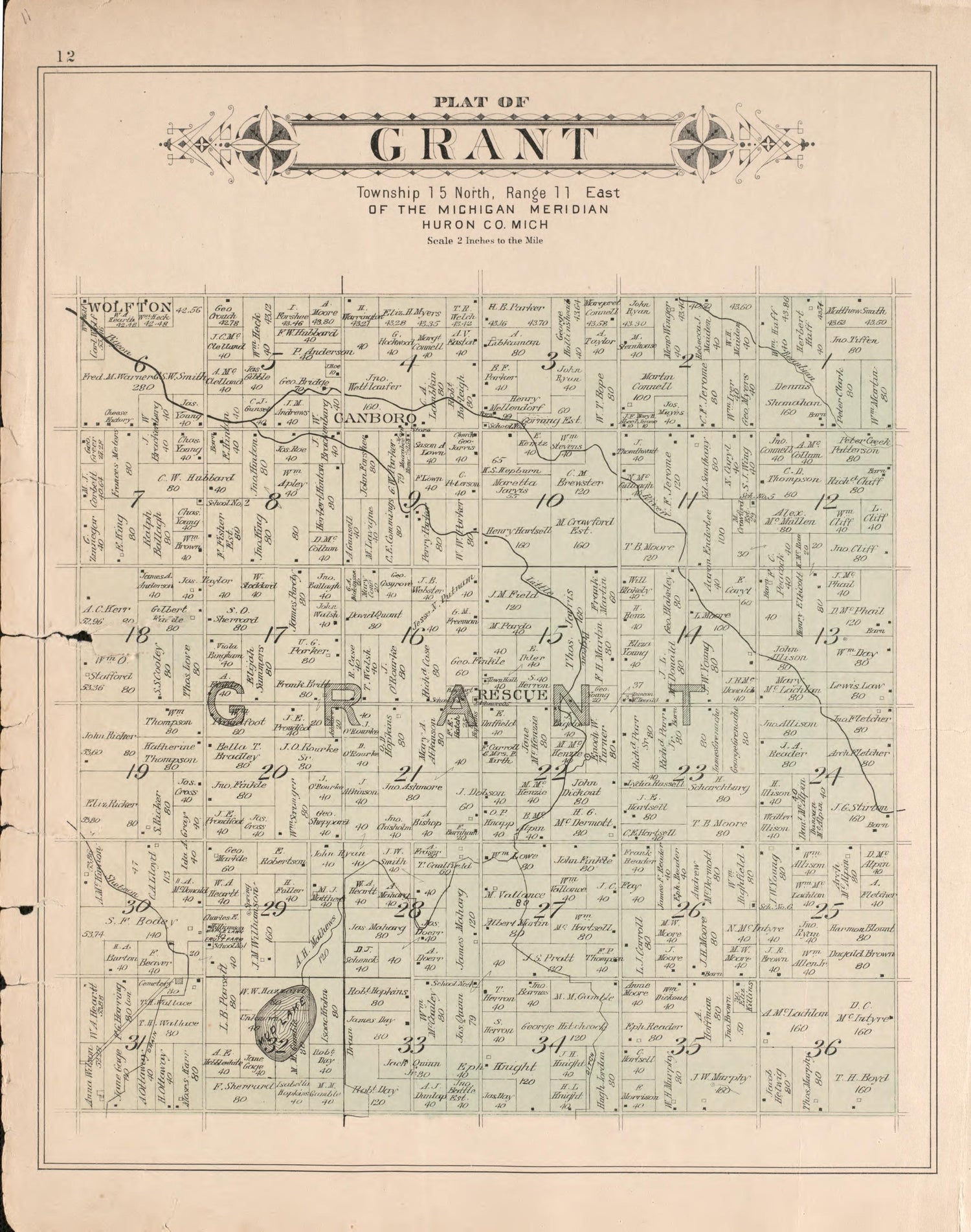 Grant from Plat Book of Huron County, Michigan : Also Patron&