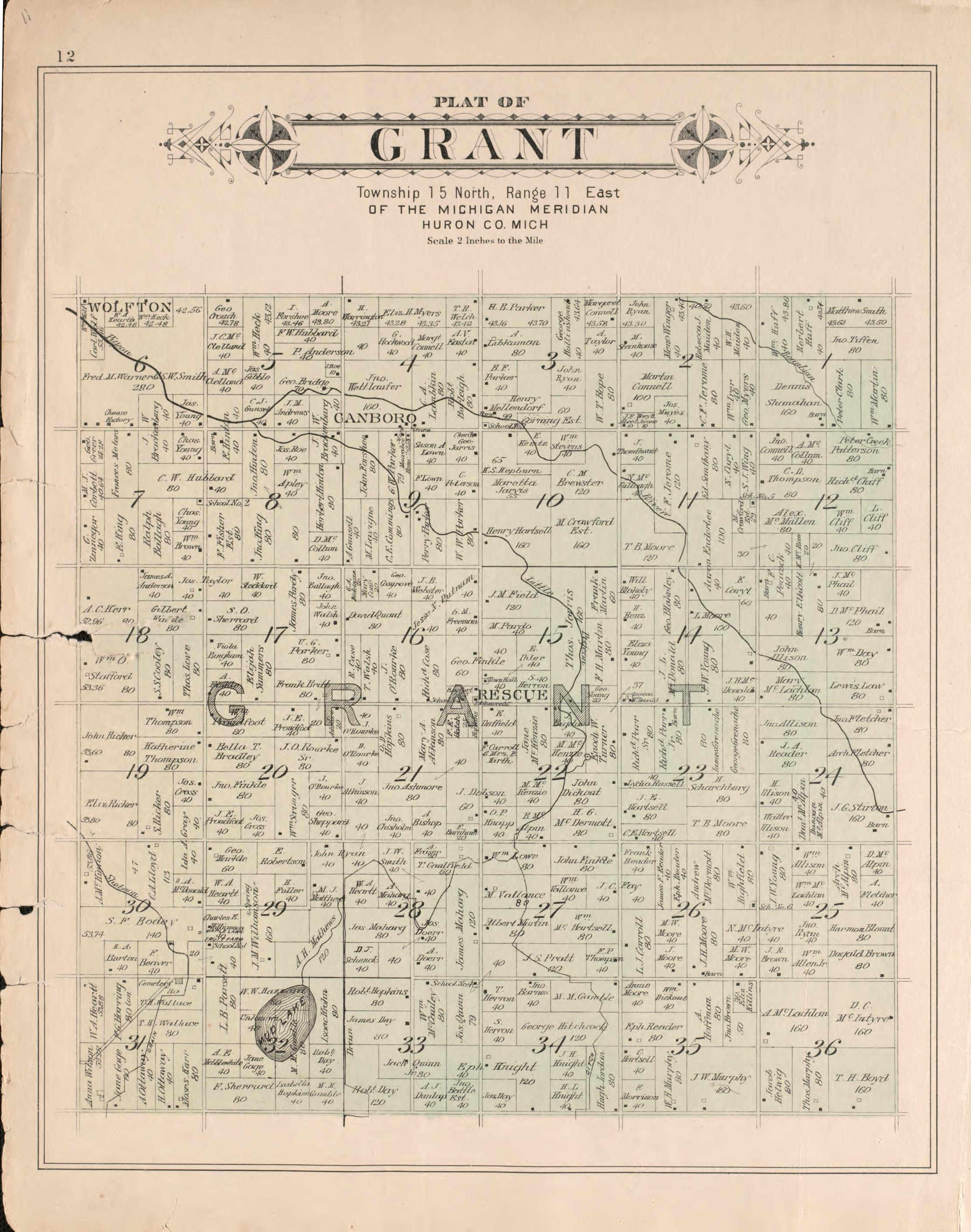 Grant from Plat Book of Huron County, Michigan : Also Patron&