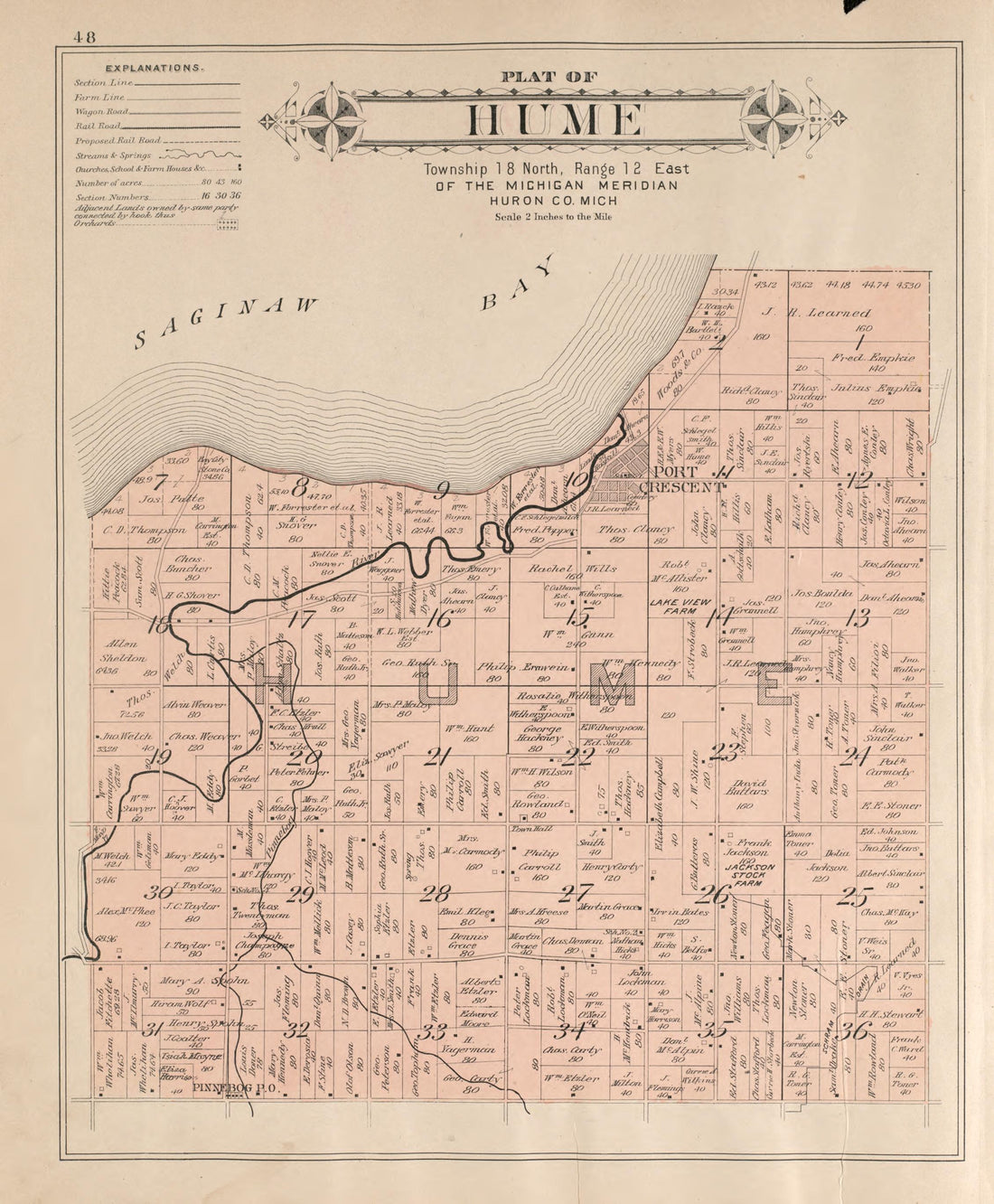 Hume from Plat Book of Huron County, Michigan : Also Patron&