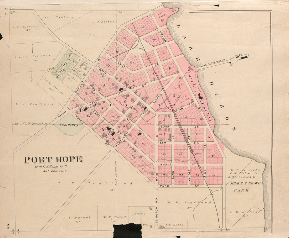 Port Hope from Plat Book of Huron County, Michigan : Also Patron&