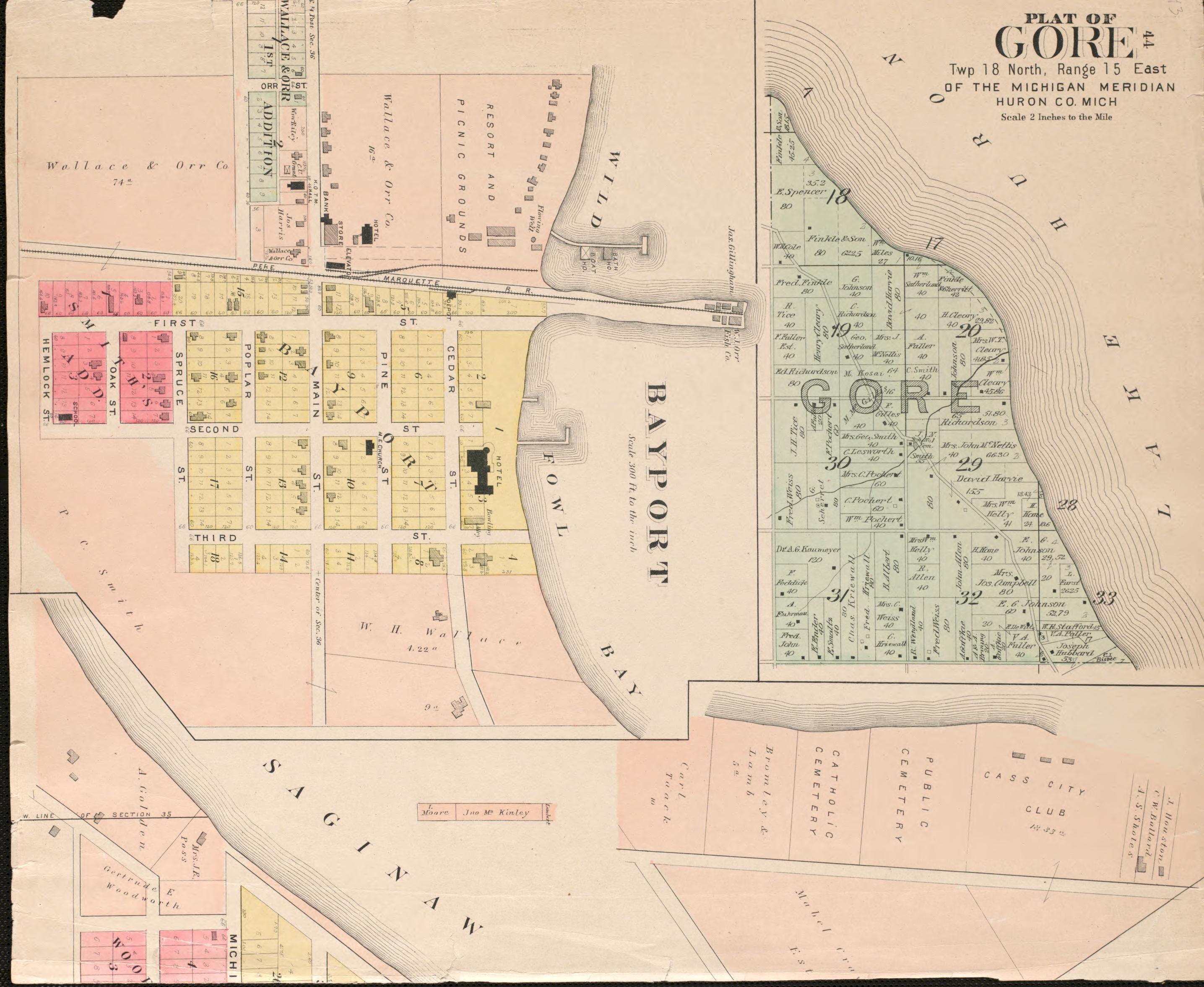 Gore, Bayport from Plat Book of Huron County, Michigan : Also Patron&