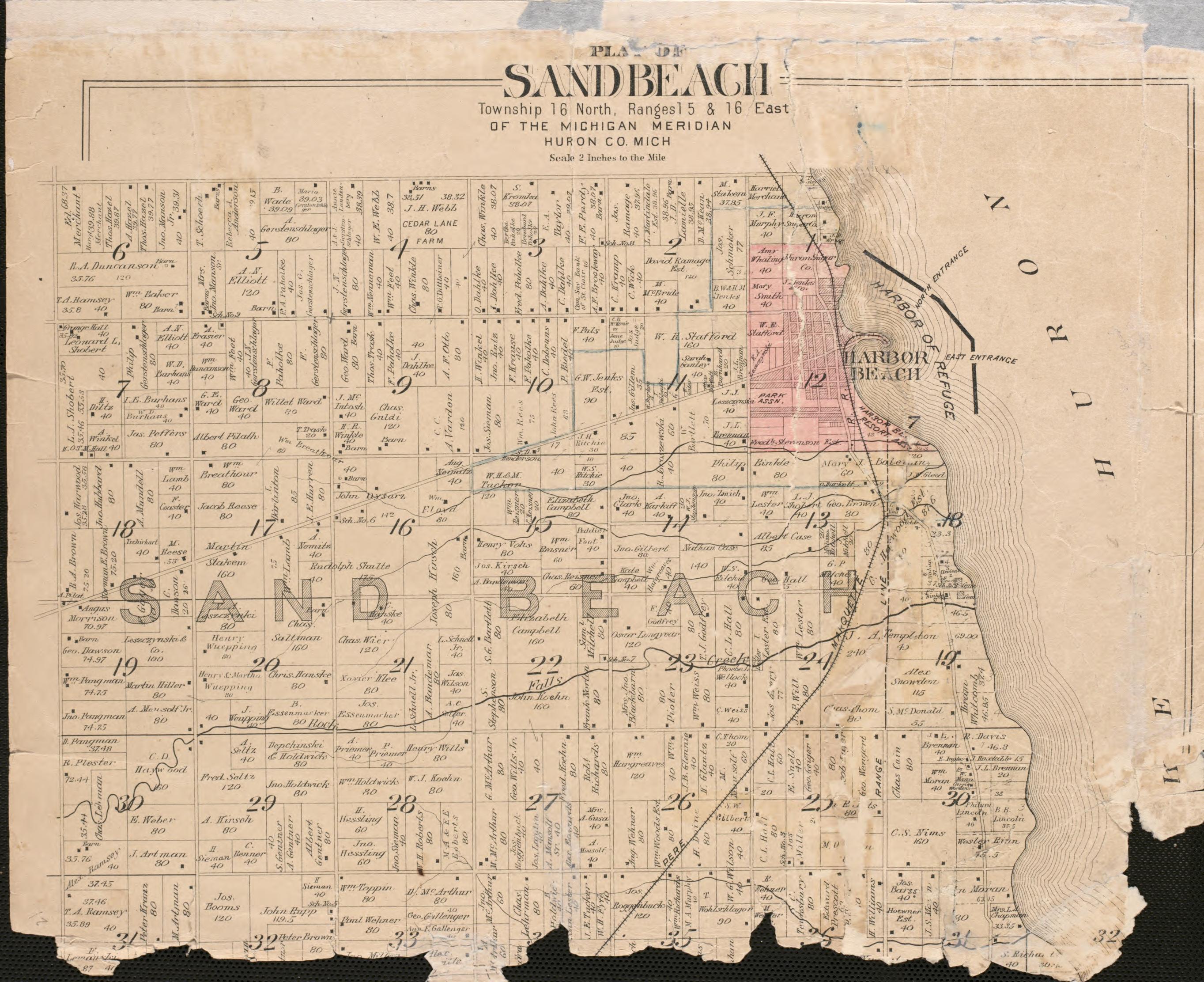 Sandbeach from Plat Book of Huron County, Michigan : Also Patron&