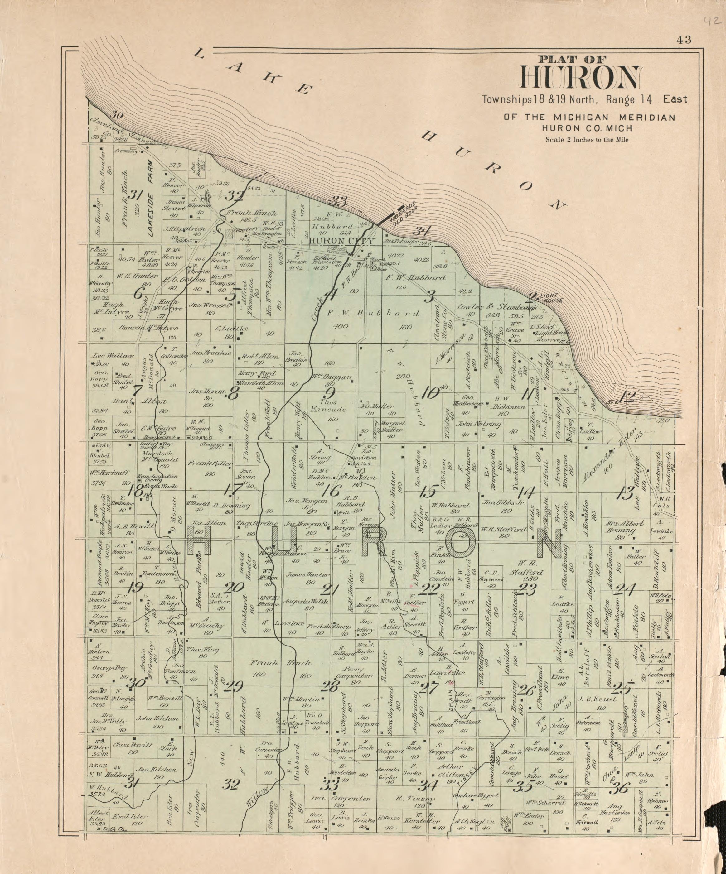 Huron from Plat Book of Huron County, Michigan : Also Patron&