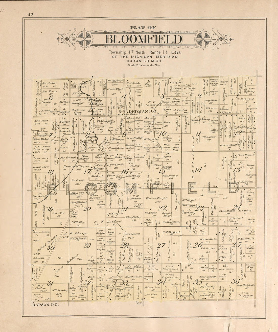 Bloomfield from Plat Book of Huron County, Michigan : Also Patron&