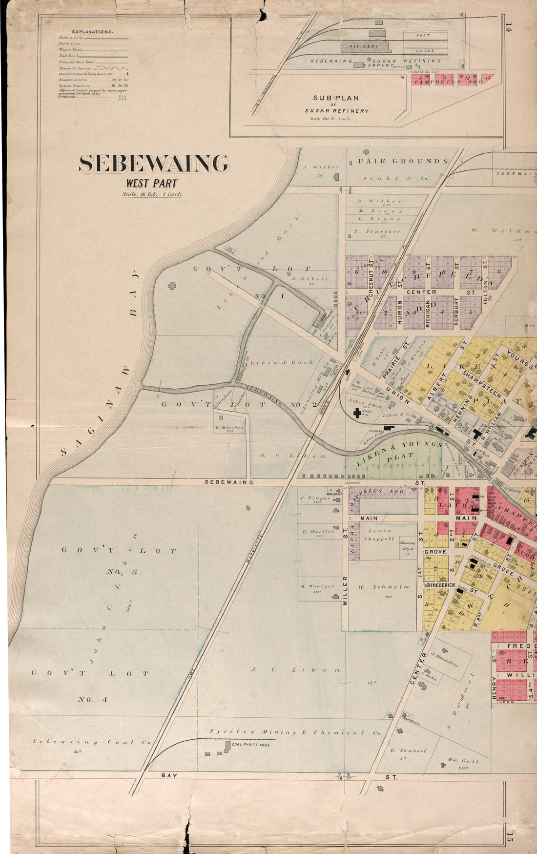 Sebewaing--West Part from Plat Book of Huron County, Michigan : Also Patron&