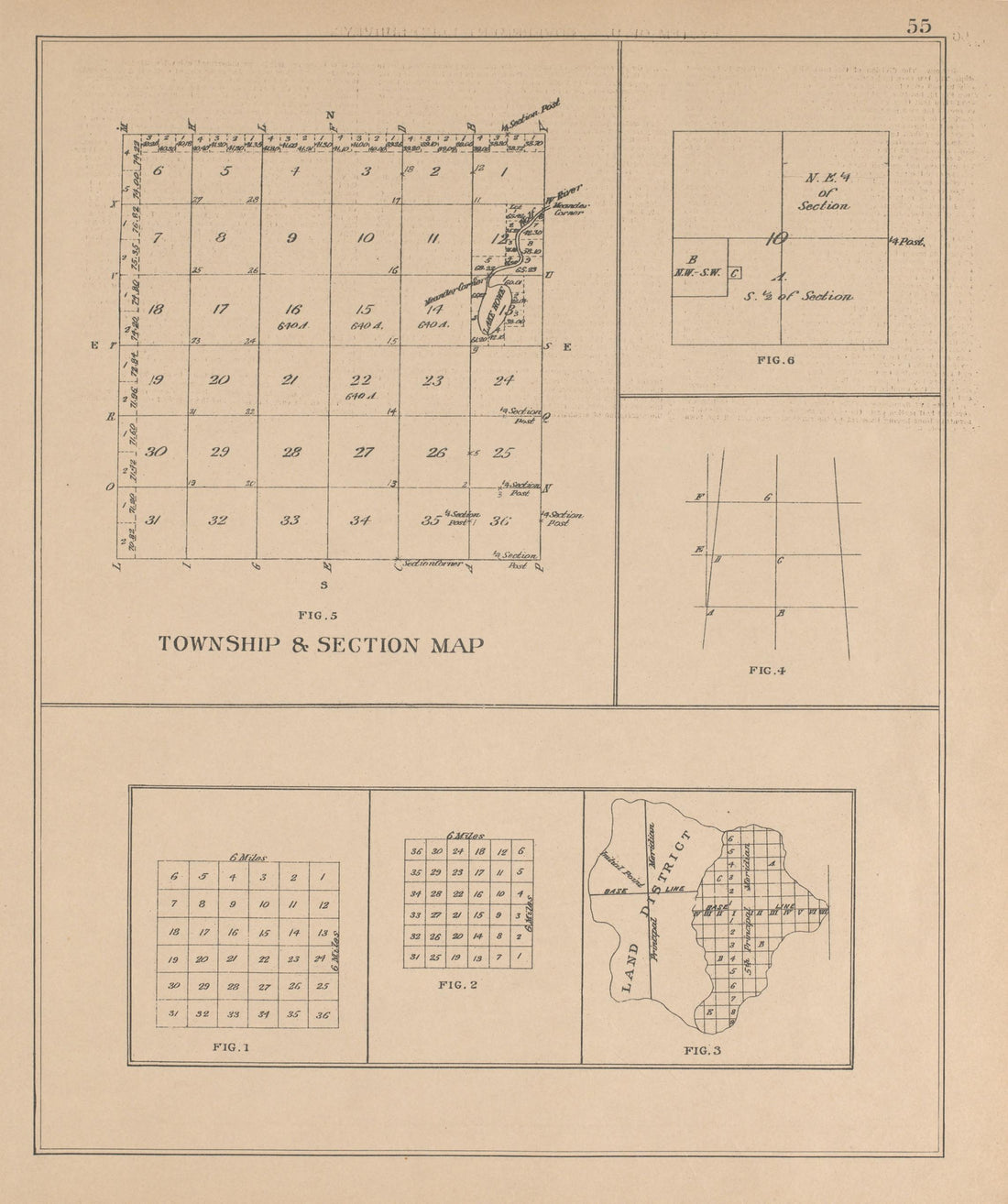 Township and Section Map from Plat Book of Huron County, Michigan : Also Patron&