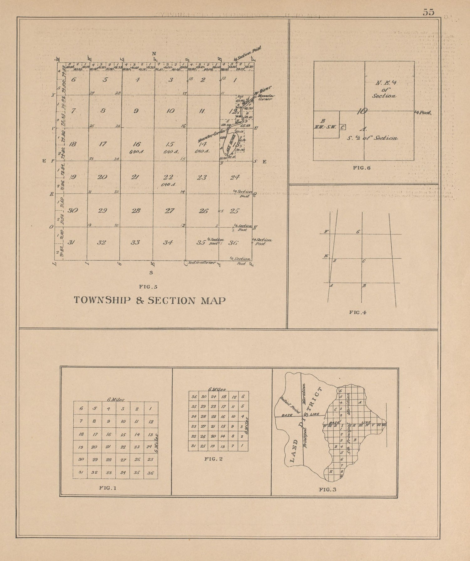 Township and Section Map from Plat Book of Huron County, Michigan : Also Patron&