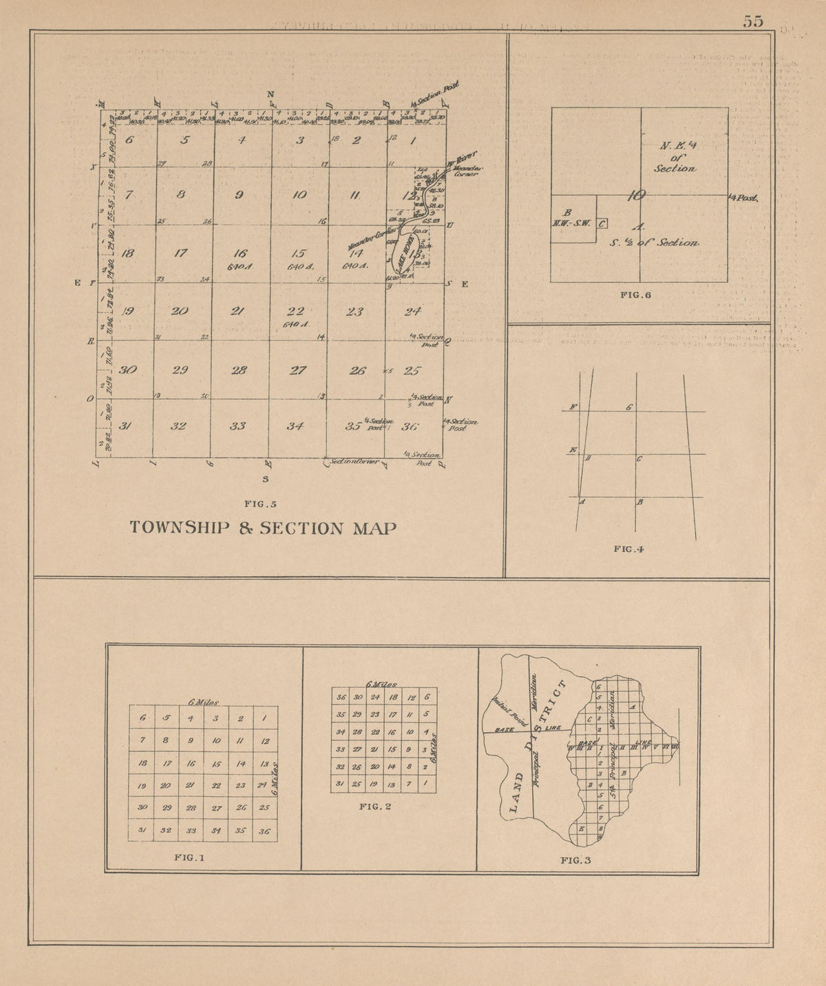 Township and Section Map from Plat Book of Huron County, Michigan : Also Patron&