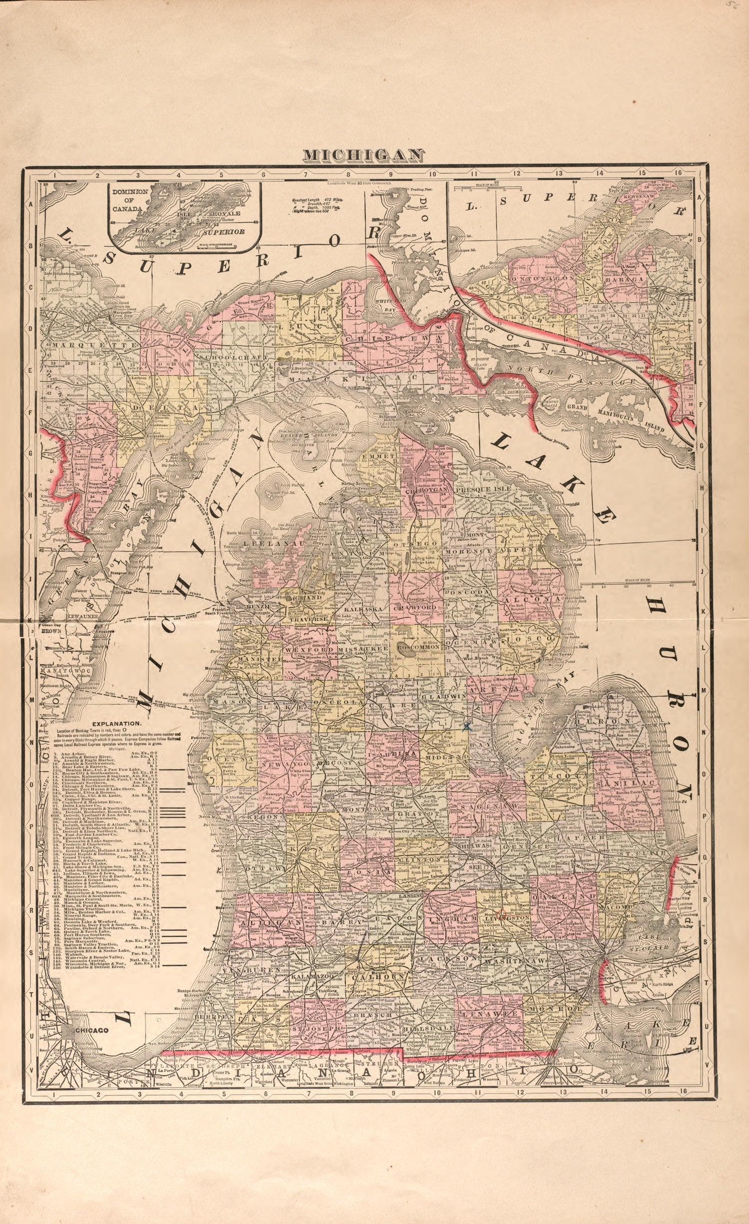 Michigan from Plat Book of Huron County, Michigan : Also Patron&