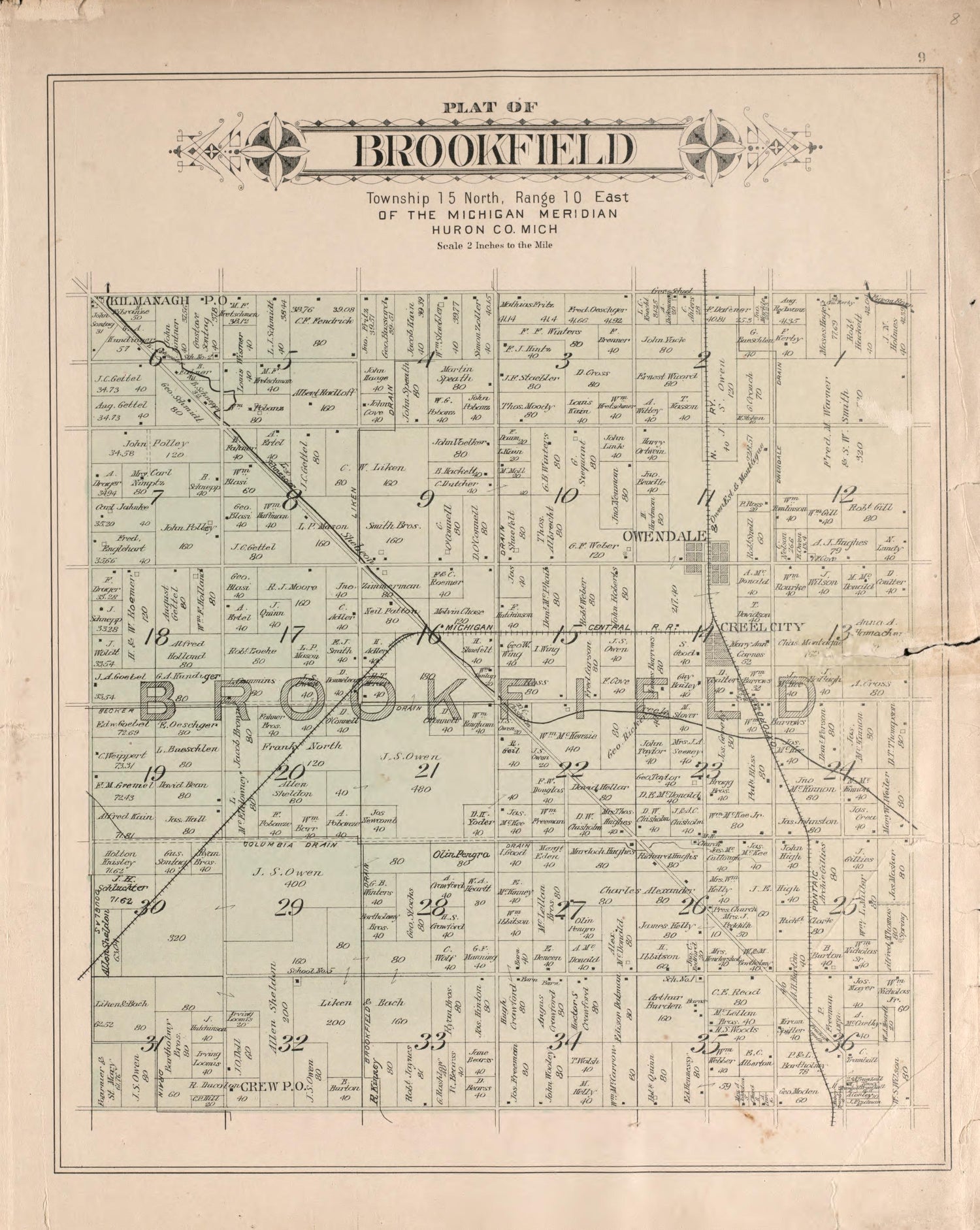 Brookfield from Plat Book of Huron County, Michigan : Also Patron&