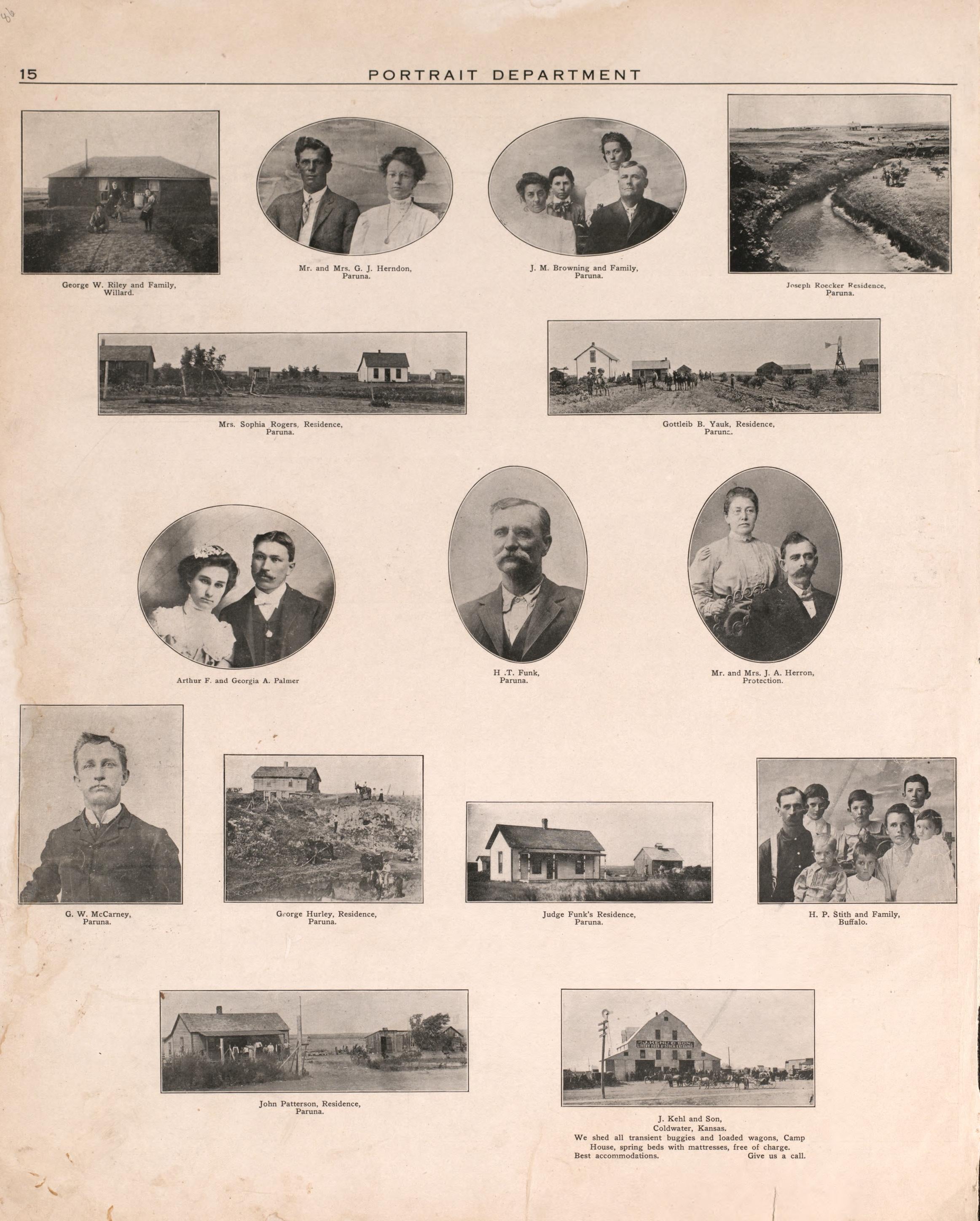 Portrait Section 3 from Plat Book of Harper County, Oklahoma : Containing Maps of Villages, Cities and Townships of the County, and of the State, United States and World : Portraits of Representative Citizens and Leading … 1910 by Relic Map Company