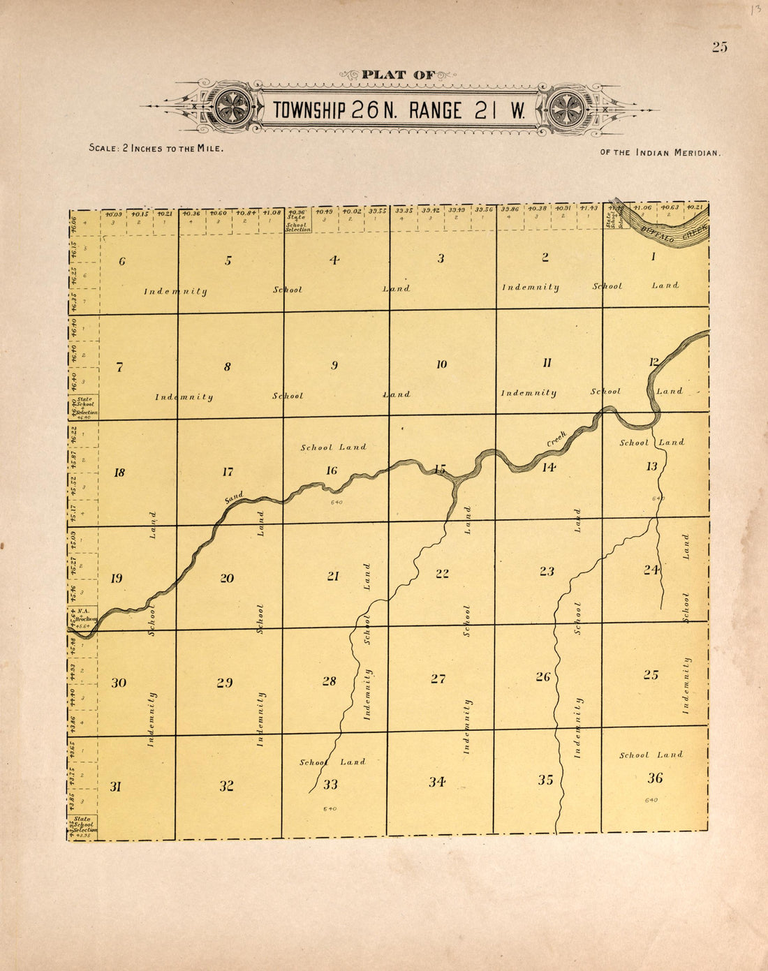 Township 26 Range 21 W from Plat Book of Harper County, Oklahoma : Containing Maps of Villages, Cities and Townships of the County, and of the State, United States and World : Portraits of Representative Citizens and Leading … 1910 by Relic Map Company