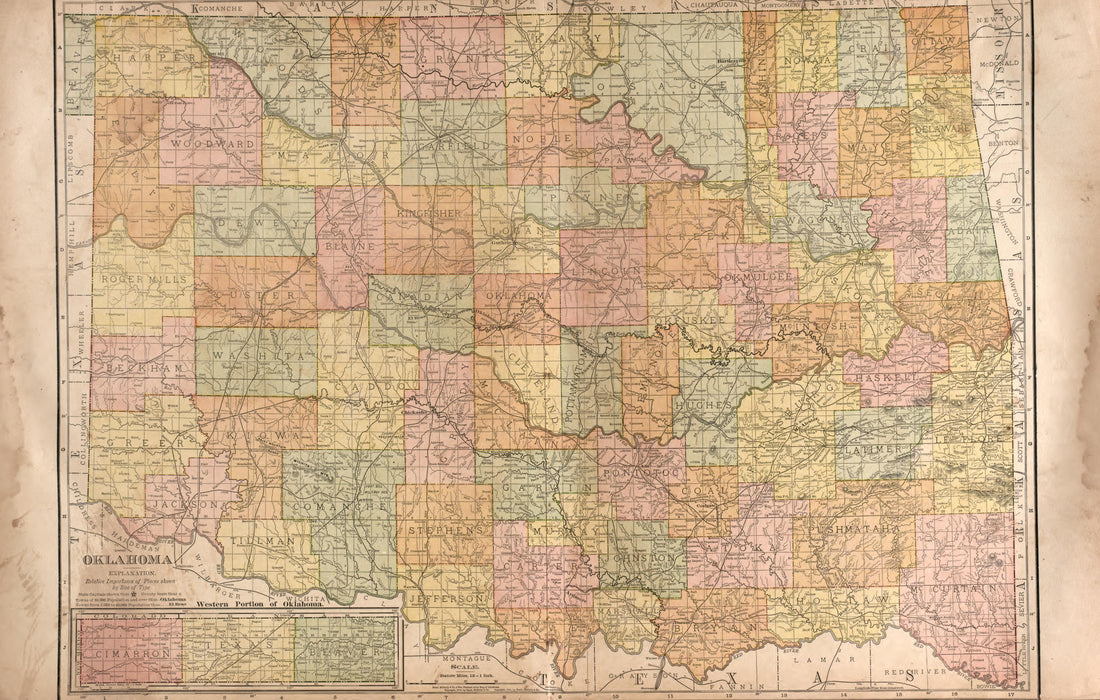 Oklahoma from Plat Book of Harper County, Oklahoma : Containing Maps of Villages, Cities and Townships of the County, and of the State, United States and World : Portraits of Representative Citizens and Leading … 1910 by Relic Map Company