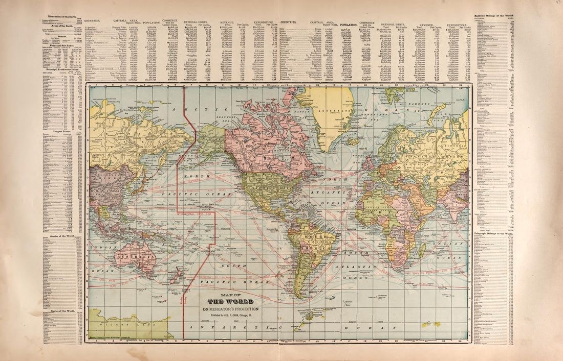 The World from Plat Book of Harper County, Oklahoma : Containing Maps of Villages, Cities and Townships of the County, and of the State, United States and World : Portraits of Representative Citizens and Leading … 1910 by Relic Map Company