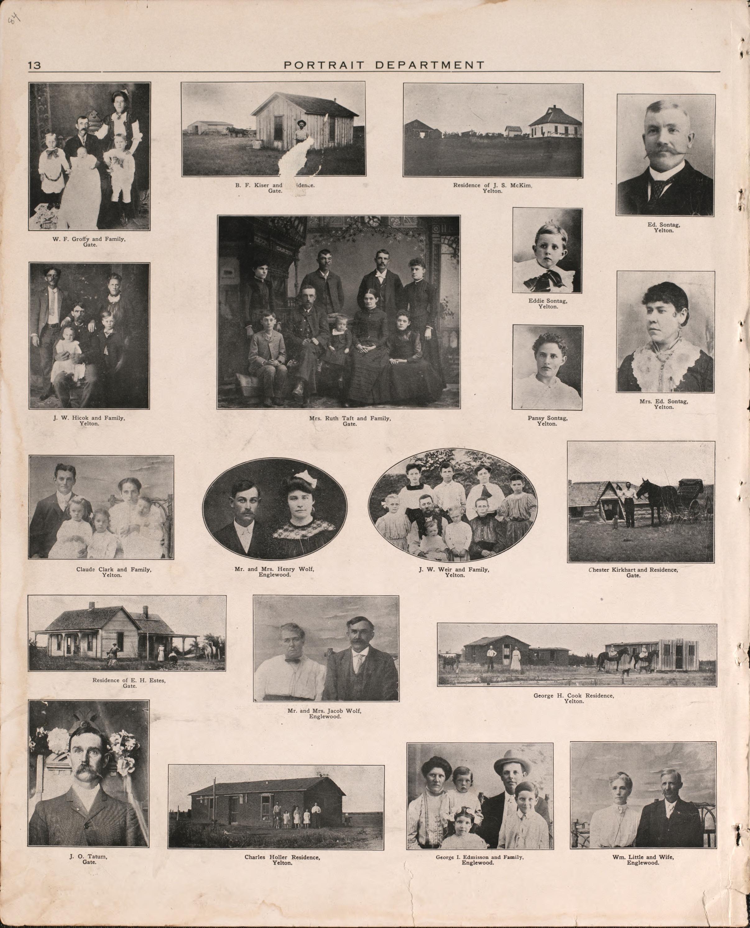 Portrait Section 3 from Plat Book of Harper County, Oklahoma : Containing Maps of Villages, Cities and Townships of the County, and of the State, United States and World : Portraits of Representative Citizens and Leading … 1910 by Relic Map Company
