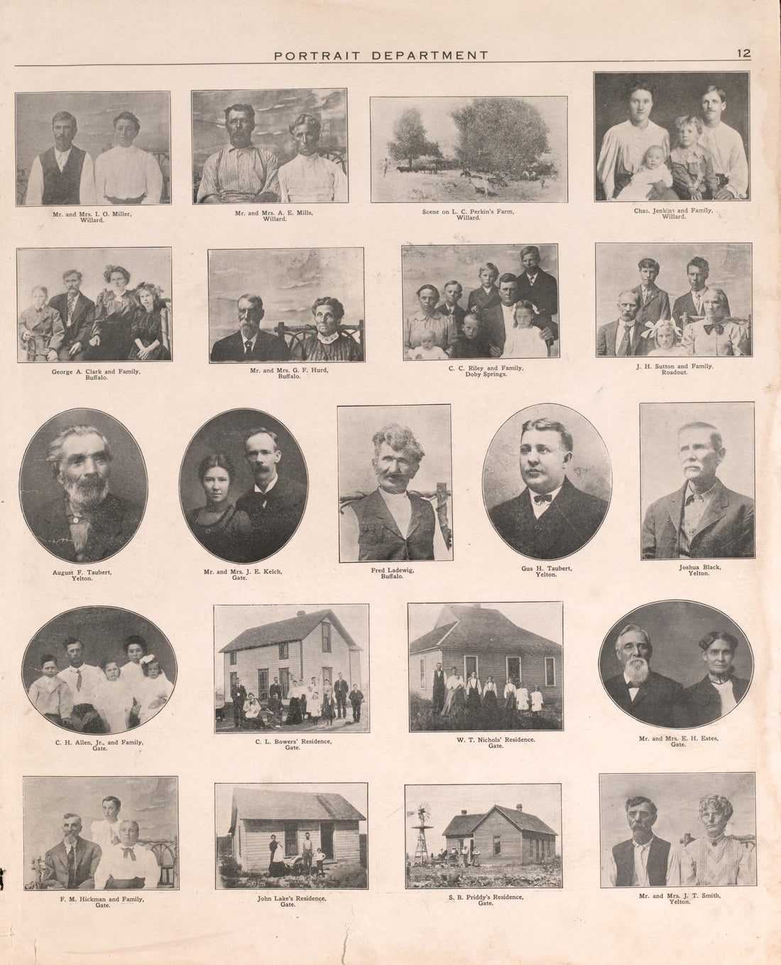 Portrait Section 3, P.12 from Plat Book of Harper County, Oklahoma : Containing Maps of Villages, Cities and Townships of the County, and of the State, United States and World : Portraits of Representative Citizens and Leading … 1910 by Relic Map Company