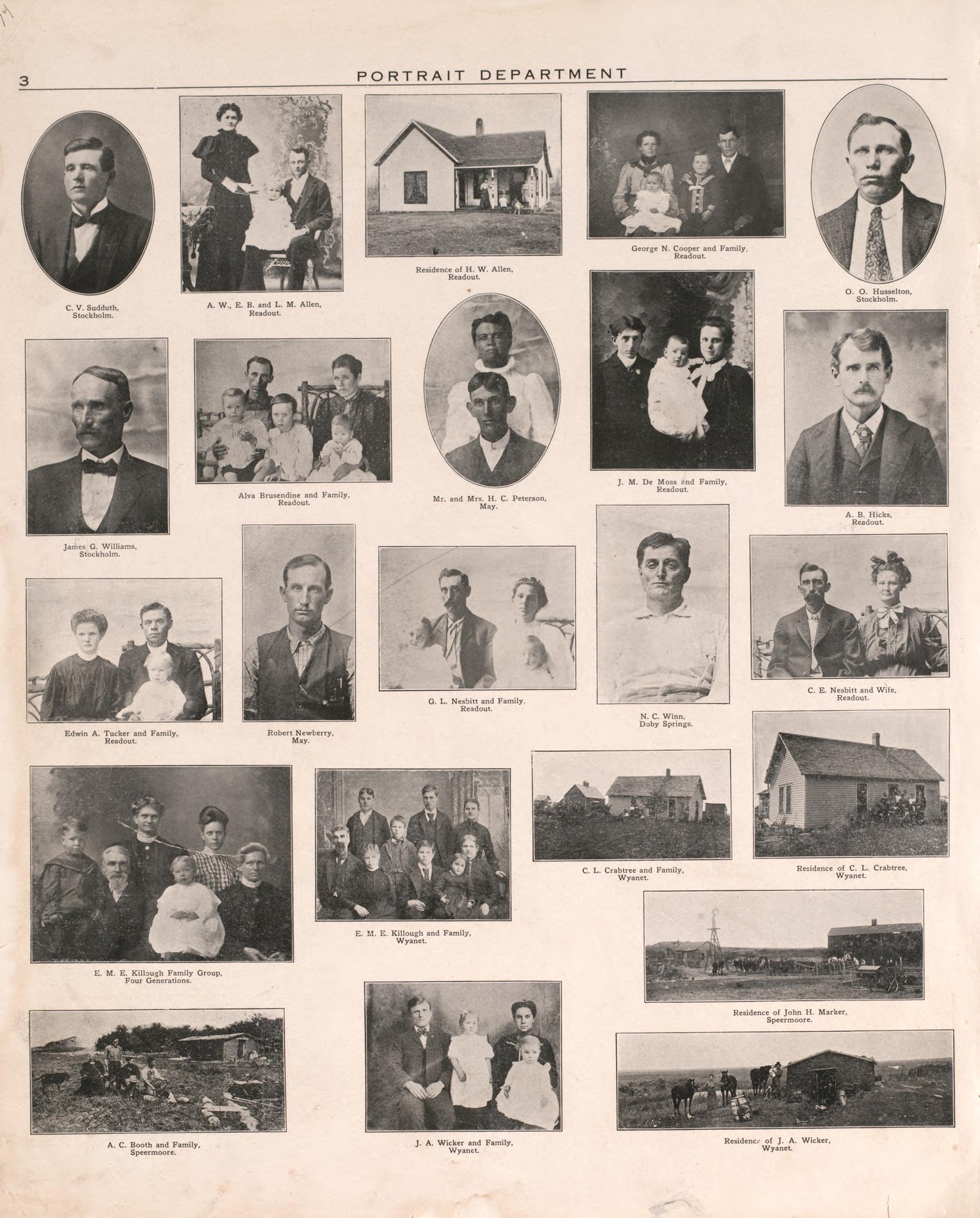 Portrait Section 3, P. 4 from Plat Book of Harper County, Oklahoma : Containing Maps of Villages, Cities and Townships of the County, and of the State, United States and World : Portraits of Representative Citizens and Leading … 1910 by Relic Map Company