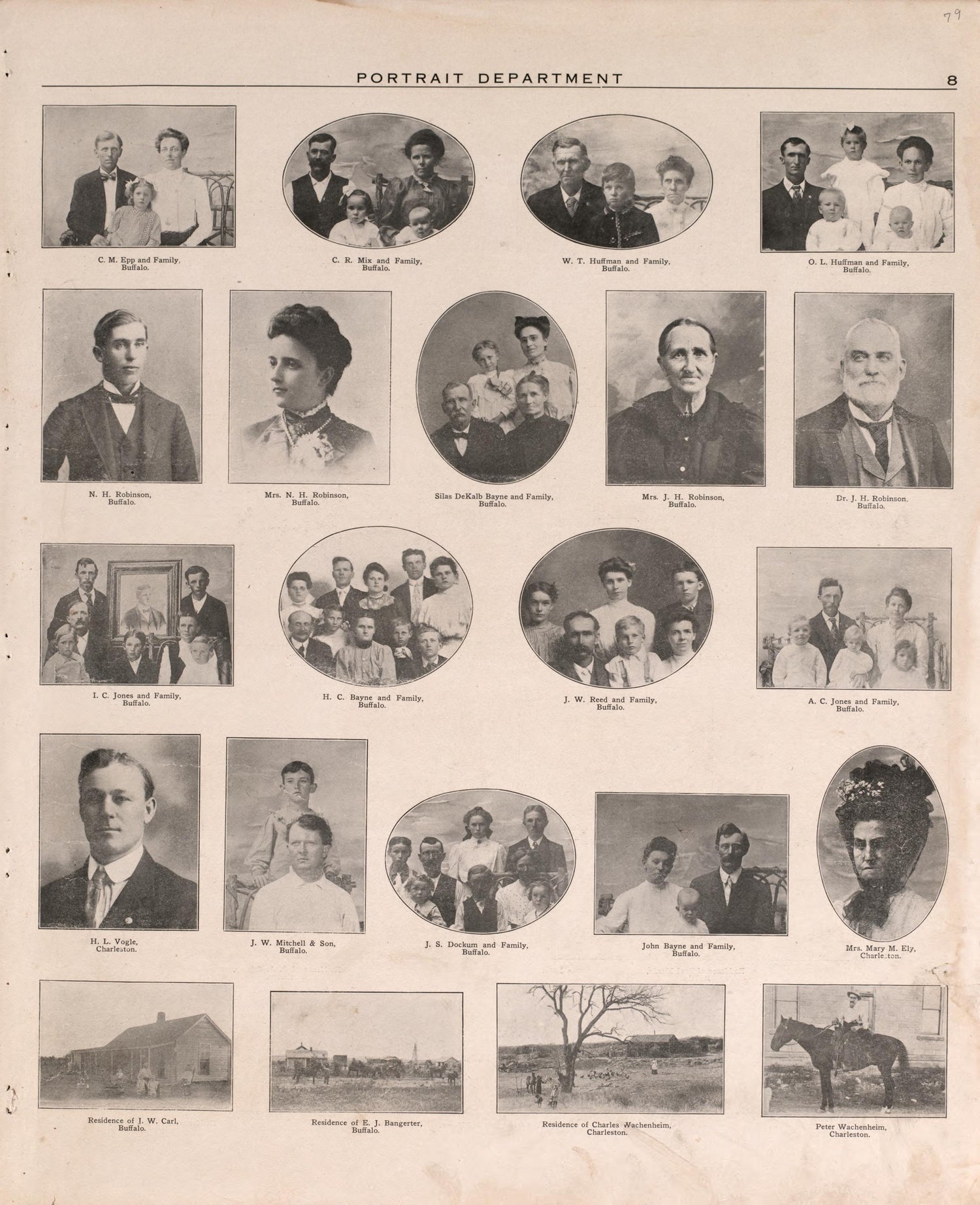 Portrait Section 3, P. 9 from Plat Book of Harper County, Oklahoma : Containing Maps of Villages, Cities and Townships of the County, and of the State, United States and World : Portraits of Representative Citizens and Leading … 1910 by Relic Map Company