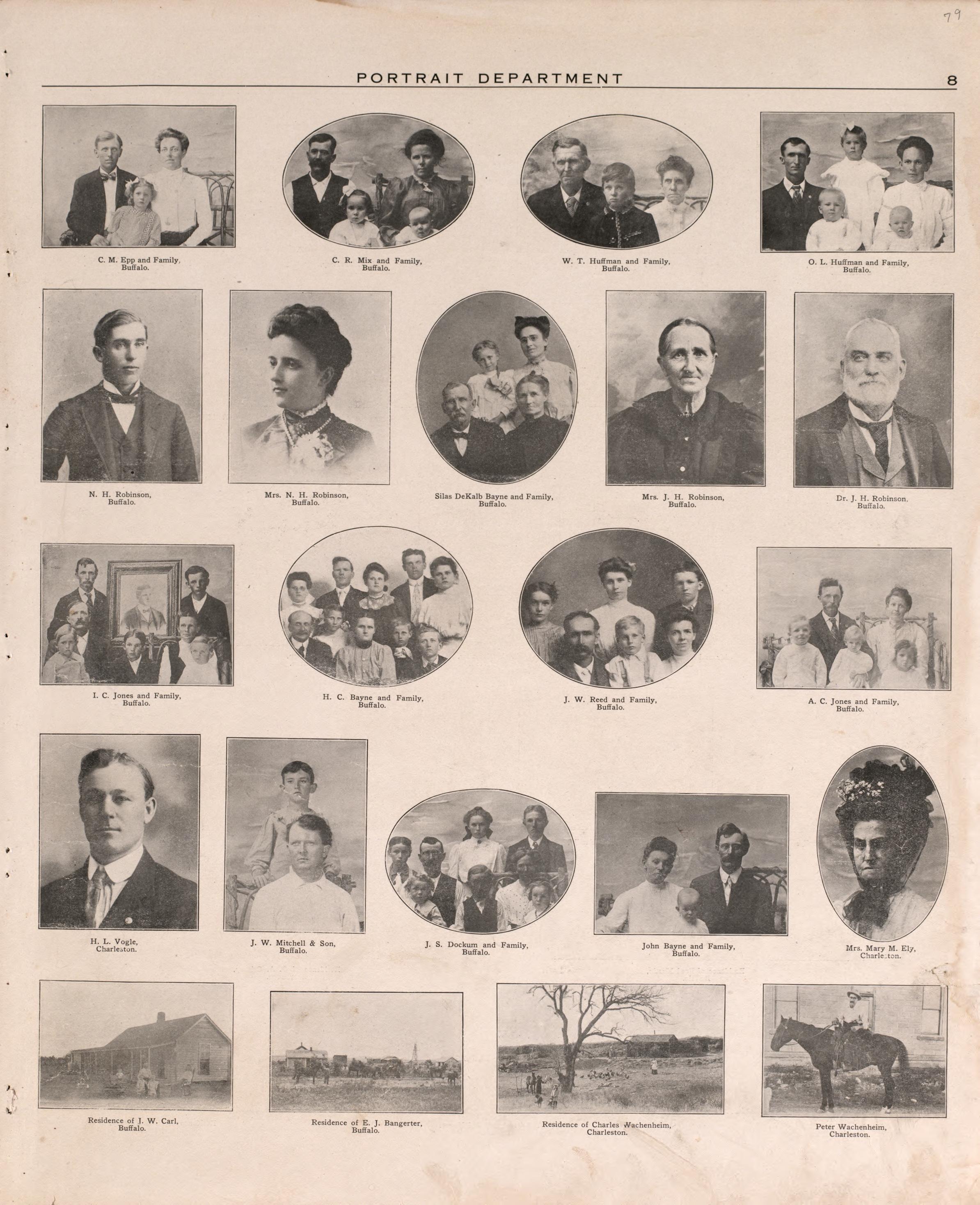 Portrait Section 3, P. 9 from Plat Book of Harper County, Oklahoma : Containing Maps of Villages, Cities and Townships of the County, and of the State, United States and World : Portraits of Representative Citizens and Leading … 1910 by Relic Map Company