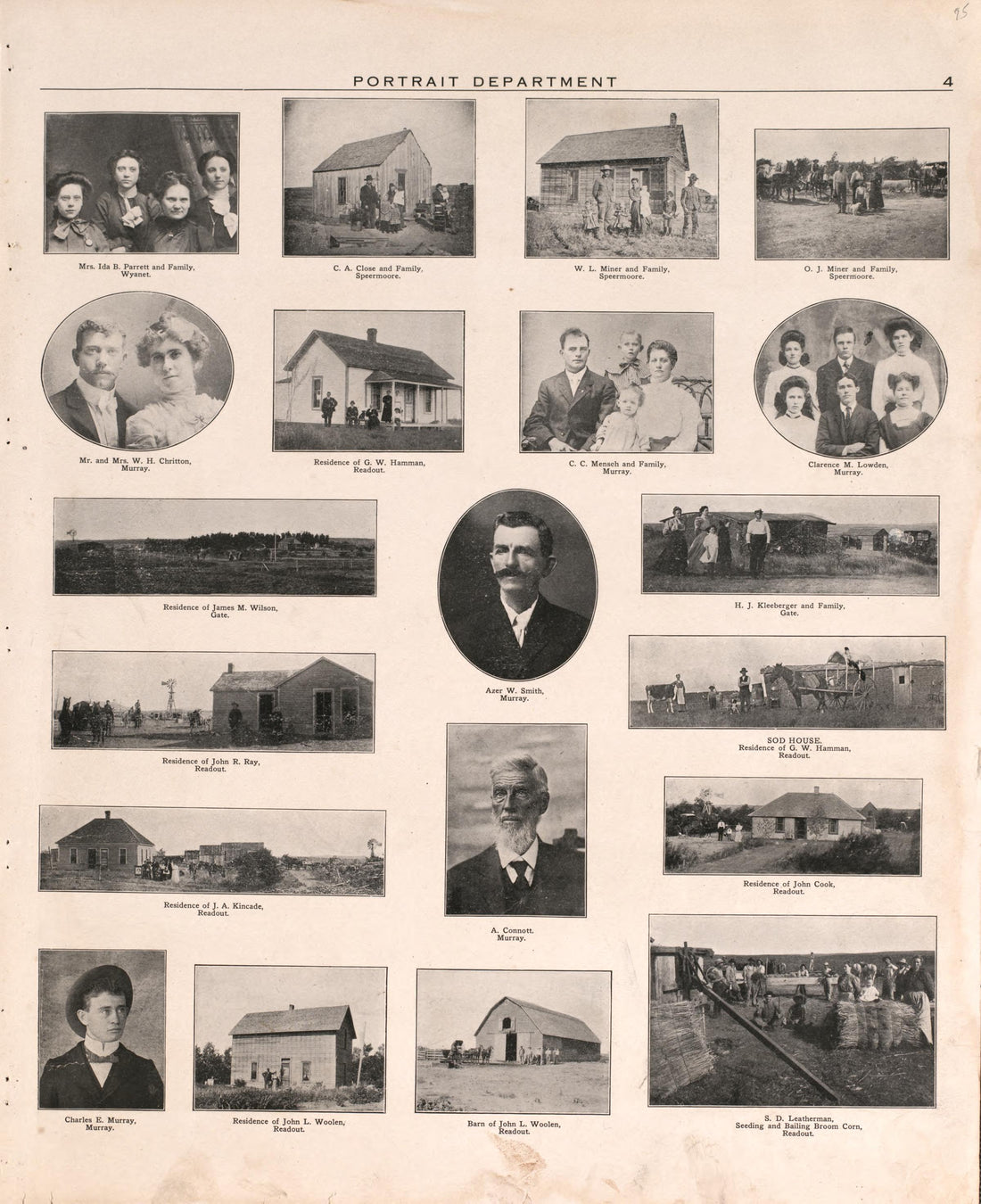 Portrait Section 3, P. 5 from Plat Book of Harper County, Oklahoma : Containing Maps of Villages, Cities and Townships of the County, and of the State, United States and World : Portraits of Representative Citizens and Leading … 1910 by Relic Map Company