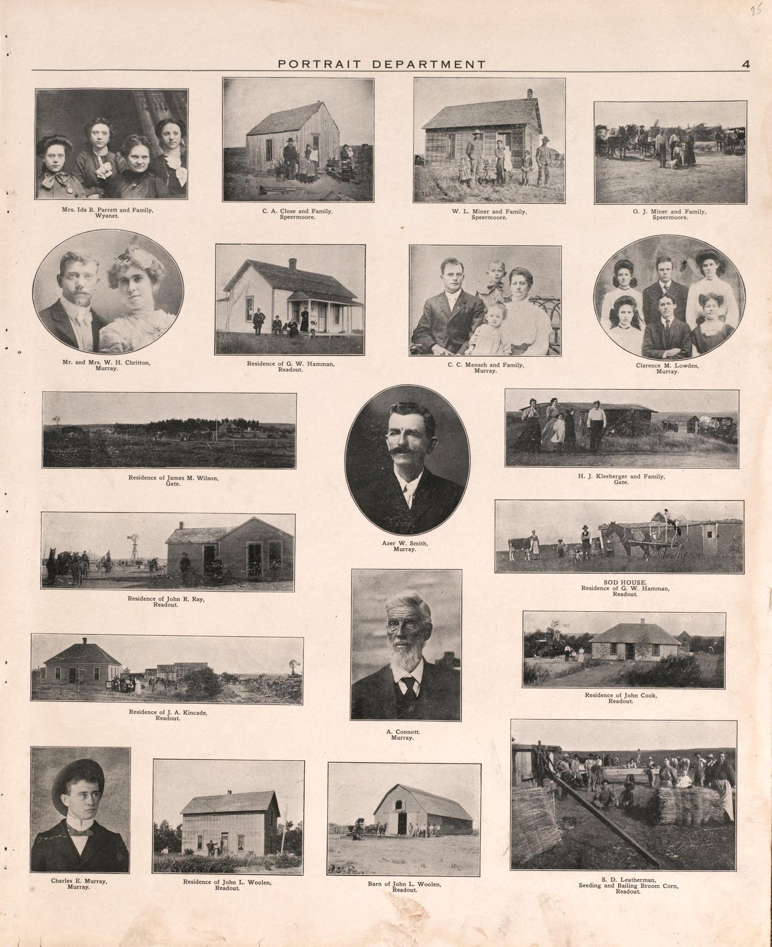 Portrait Section 3, P. 5 from Plat Book of Harper County, Oklahoma : Containing Maps of Villages, Cities and Townships of the County, and of the State, United States and World : Portraits of Representative Citizens and Leading … 1910 by Relic Map Company