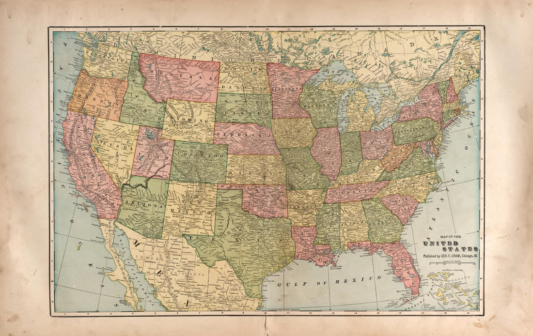 United States from Plat Book of Harper County, Oklahoma : Containing Maps of Villages, Cities and Townships of the County, and of the State, United States and World : Portraits of Representative Citizens and Leading … 1910 by Relic Map Company